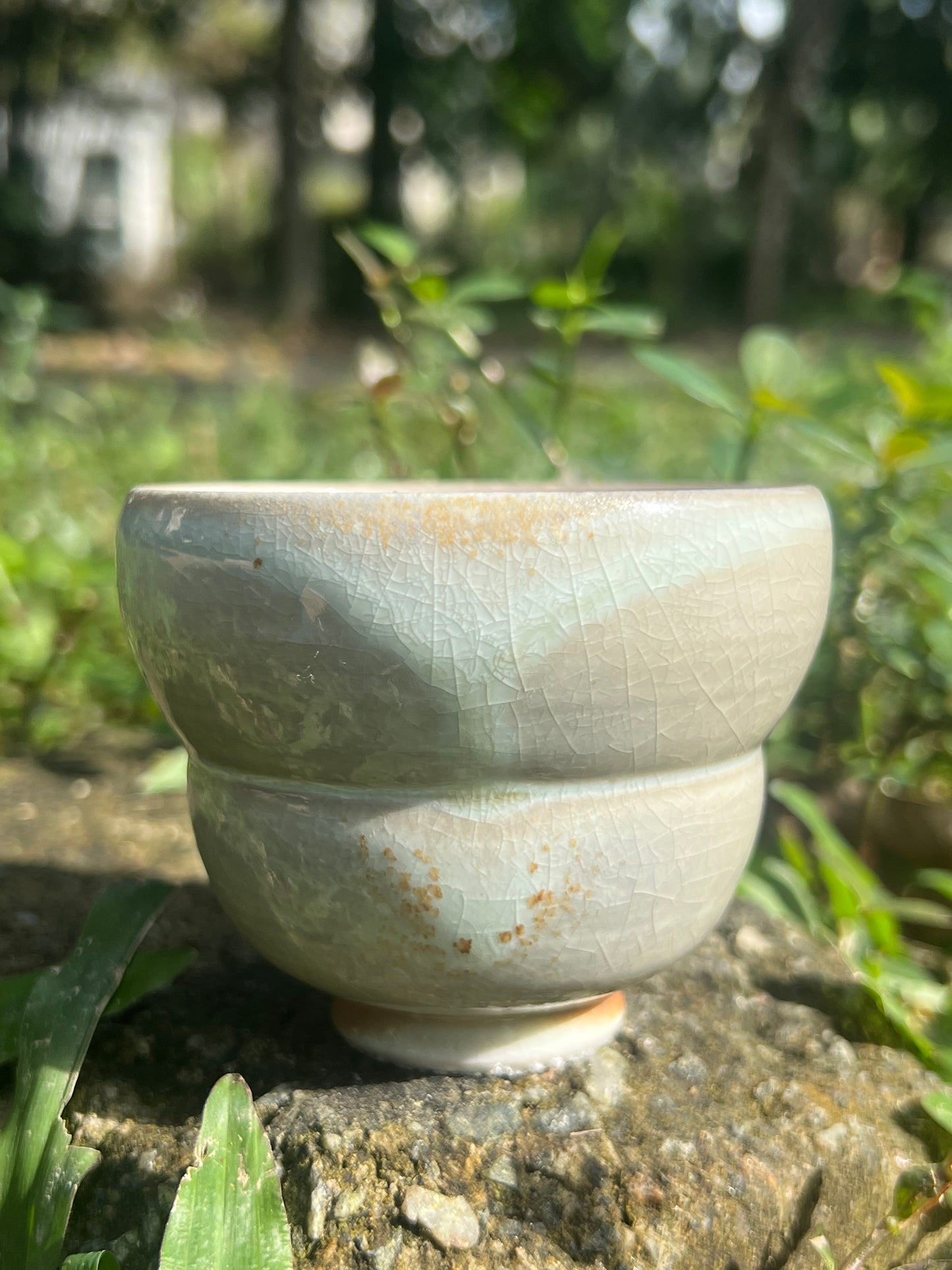 This is a woodfired pottery teacup