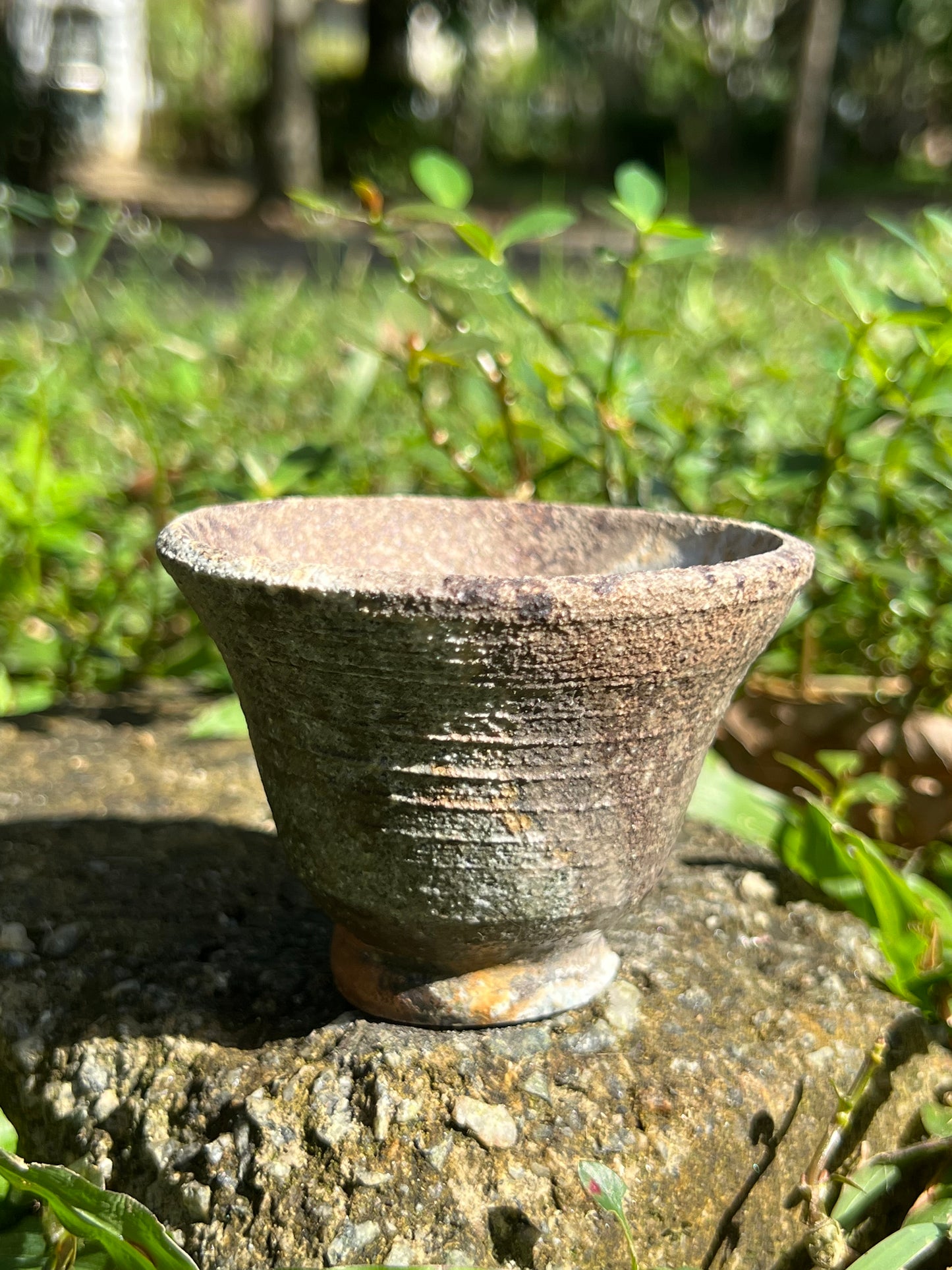 This is a woodfired pottery teacup