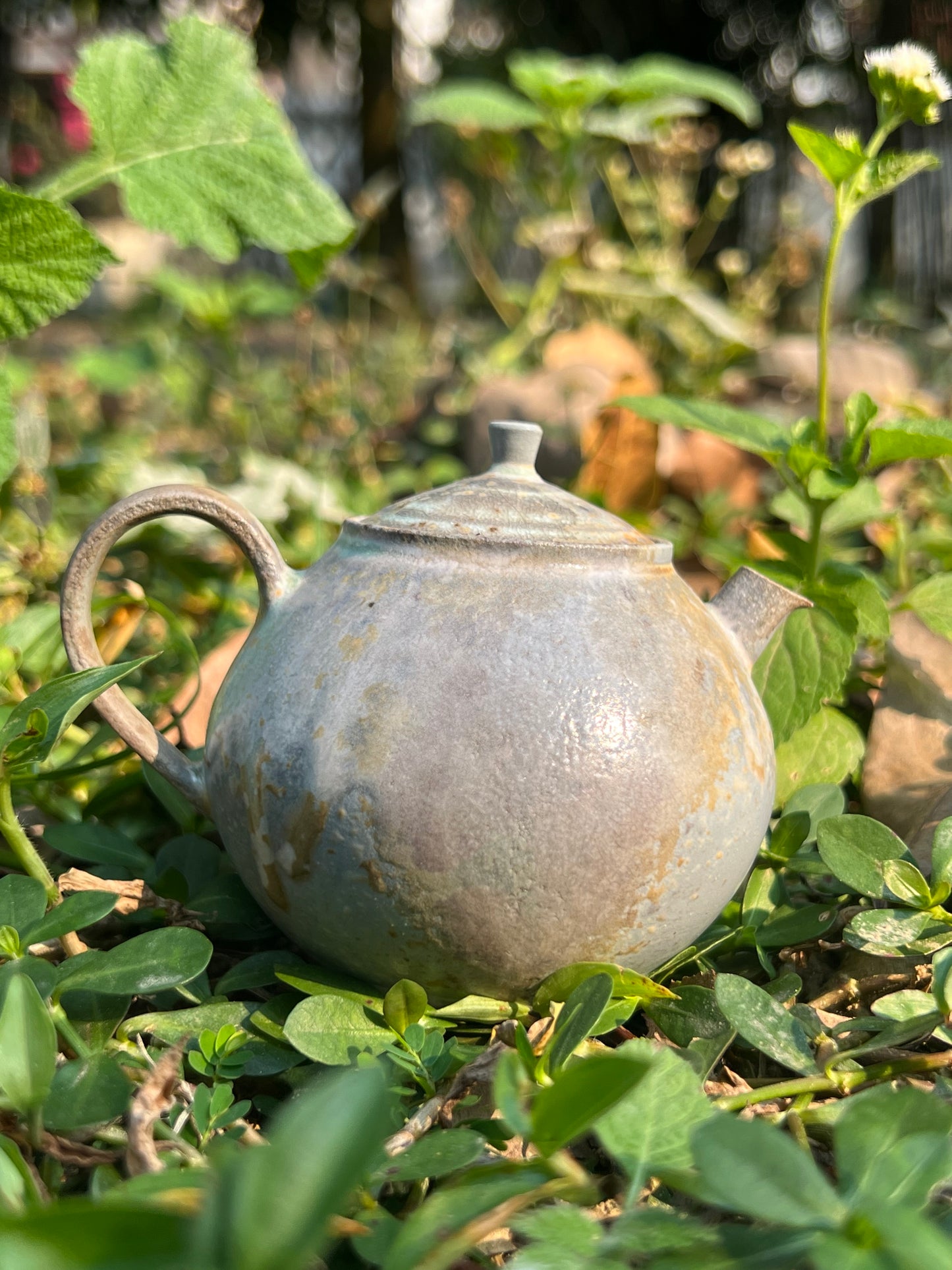 This is a woodfired pottery teapot