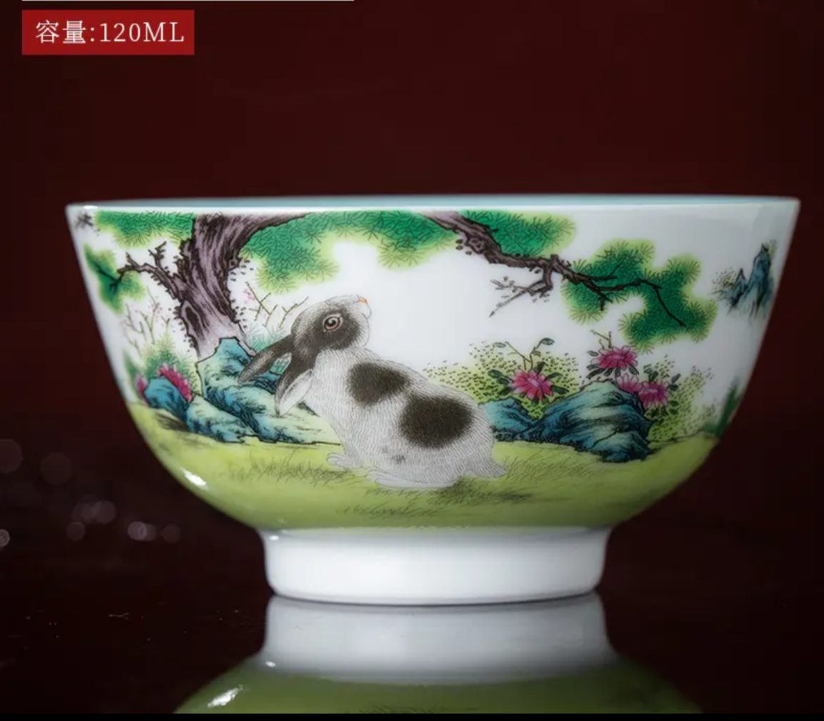 This is a Chinese Jingdezhen enamel  teacup