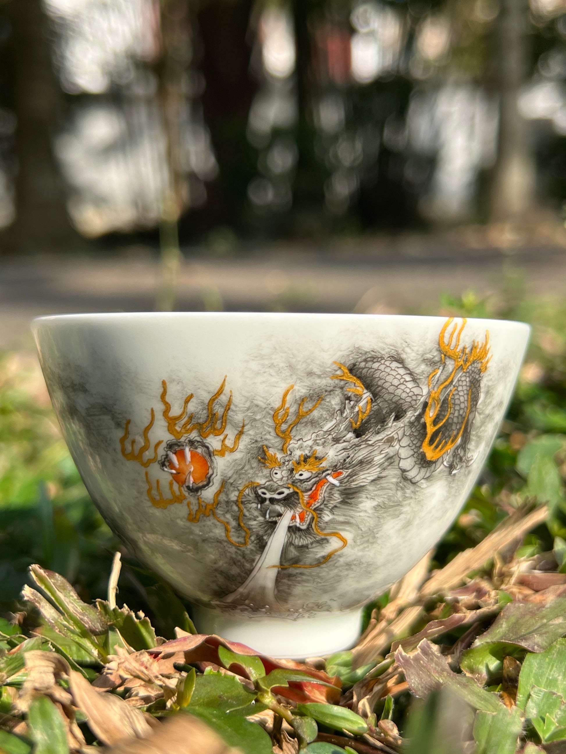 this is a Chinese Jingdezhen ceramic dragon teacup