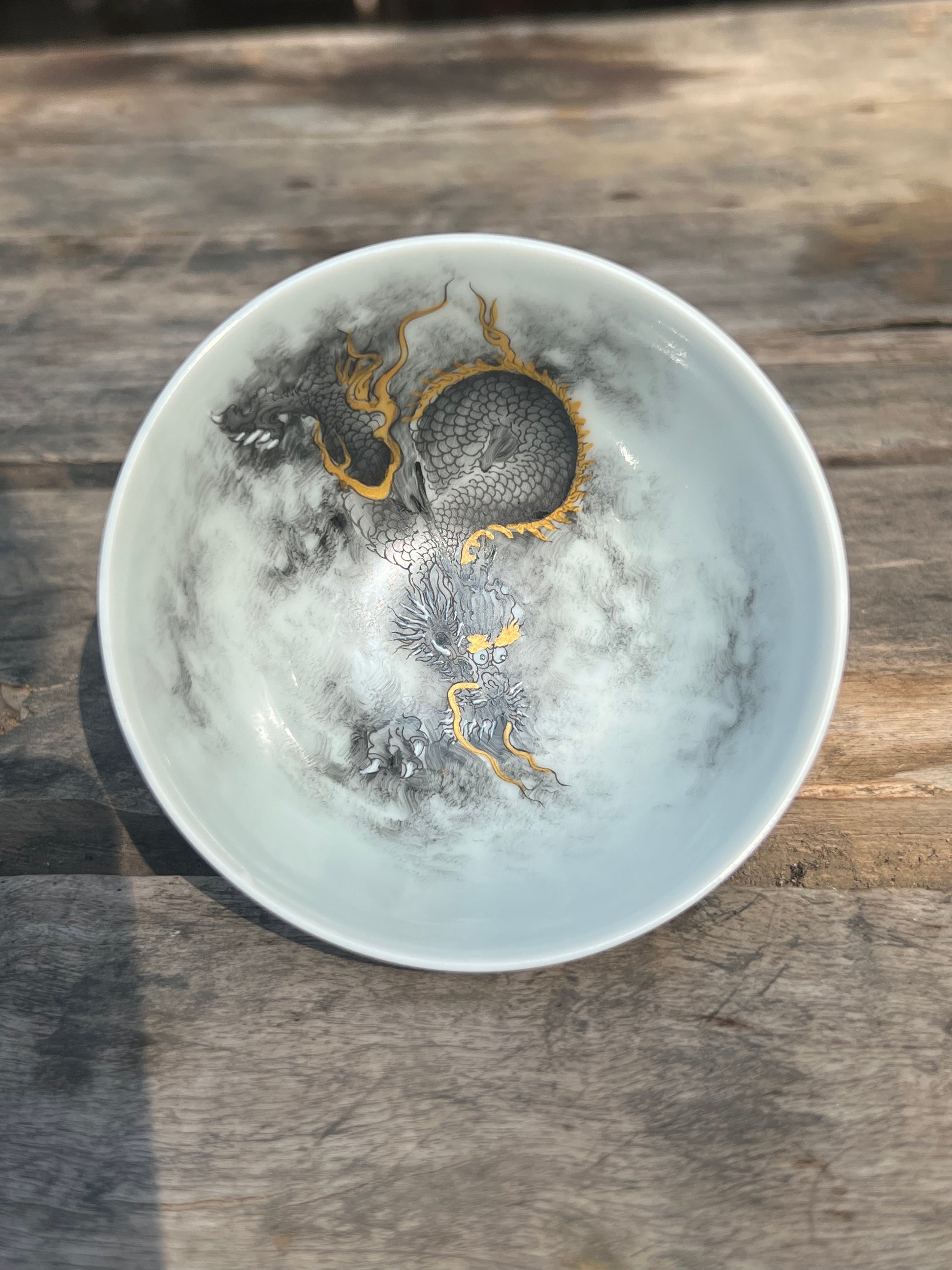 this is a Chinese Jingdezhen ceramic dragon teacup