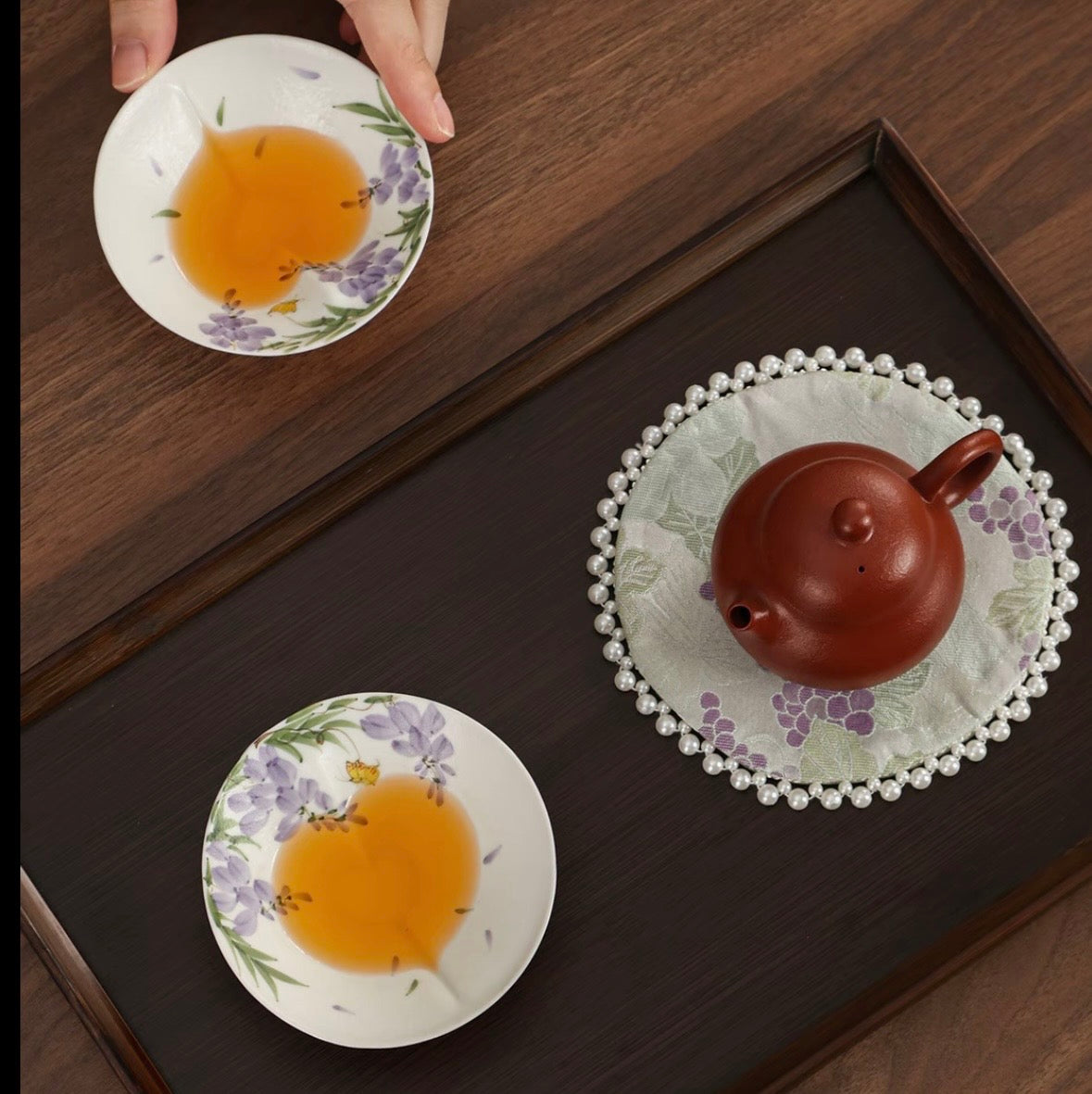 Hand painted Original Design Heart Shape Douli Teacup 70ml