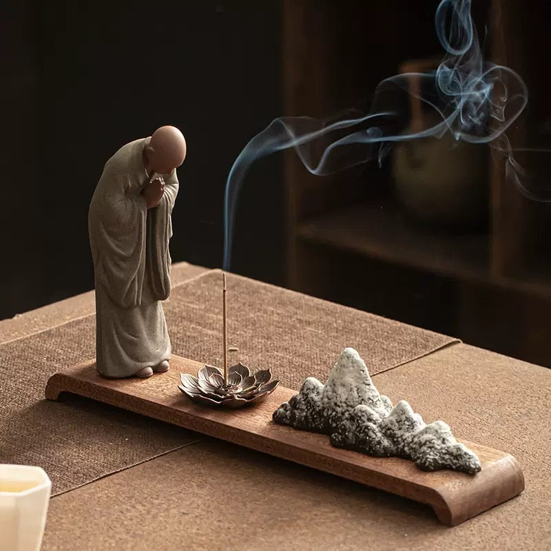 Chinese Yixing Clay Mini Monk Sculpture Tea Pets Zen Style