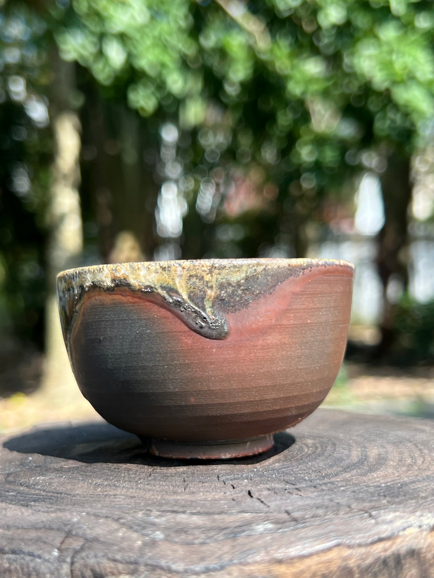 This is a woodfired tietai pottery teacup