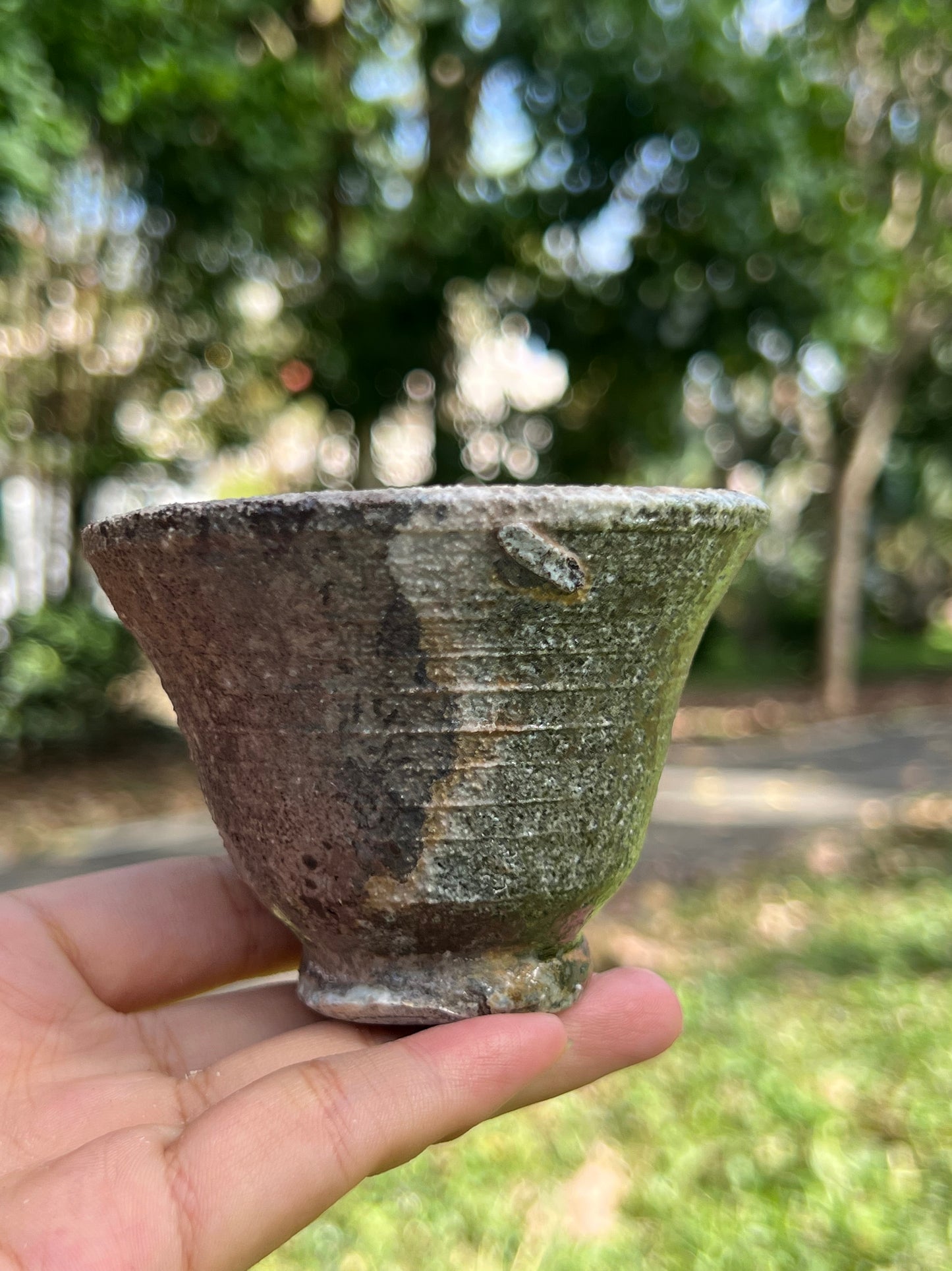 This is a woodfired pottery teacup