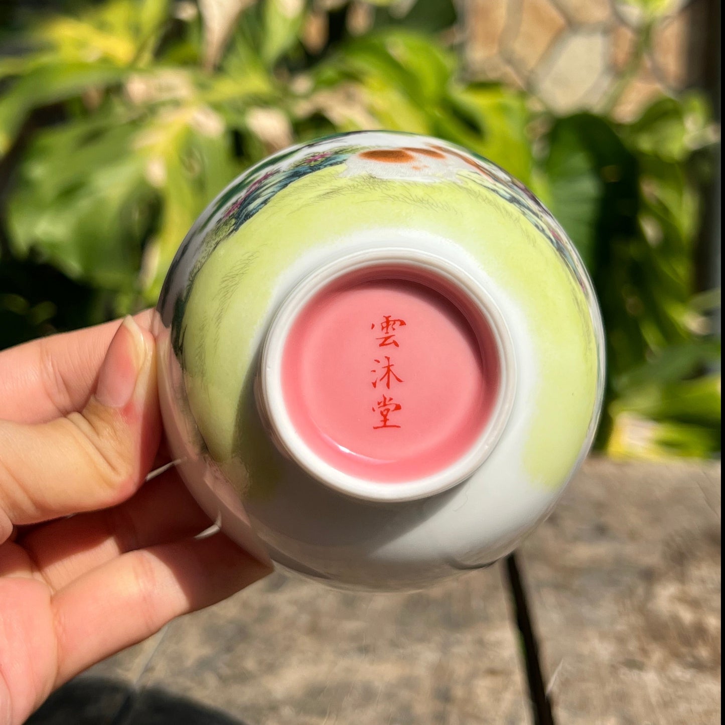 This is a Chinese Jingdezhen enamel  teacup