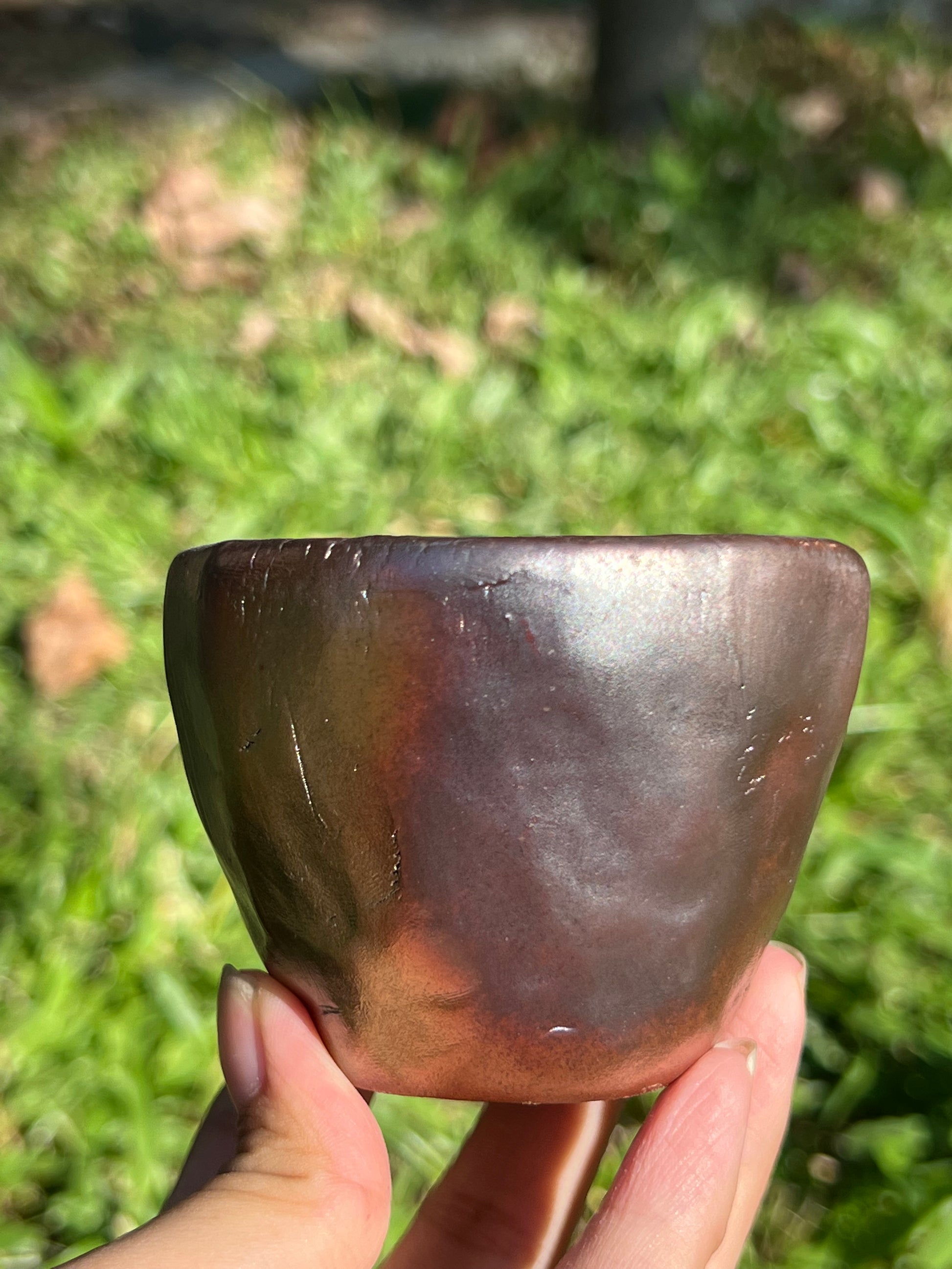 This is a woodfired tietai pottery teacup