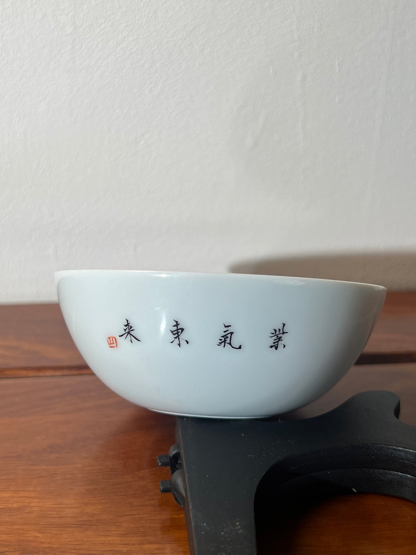 Hand Painted Chinese Peony Flower Alum Red Teacup Orange Red Teacup Jingdezhen Master Ceramic Artwork