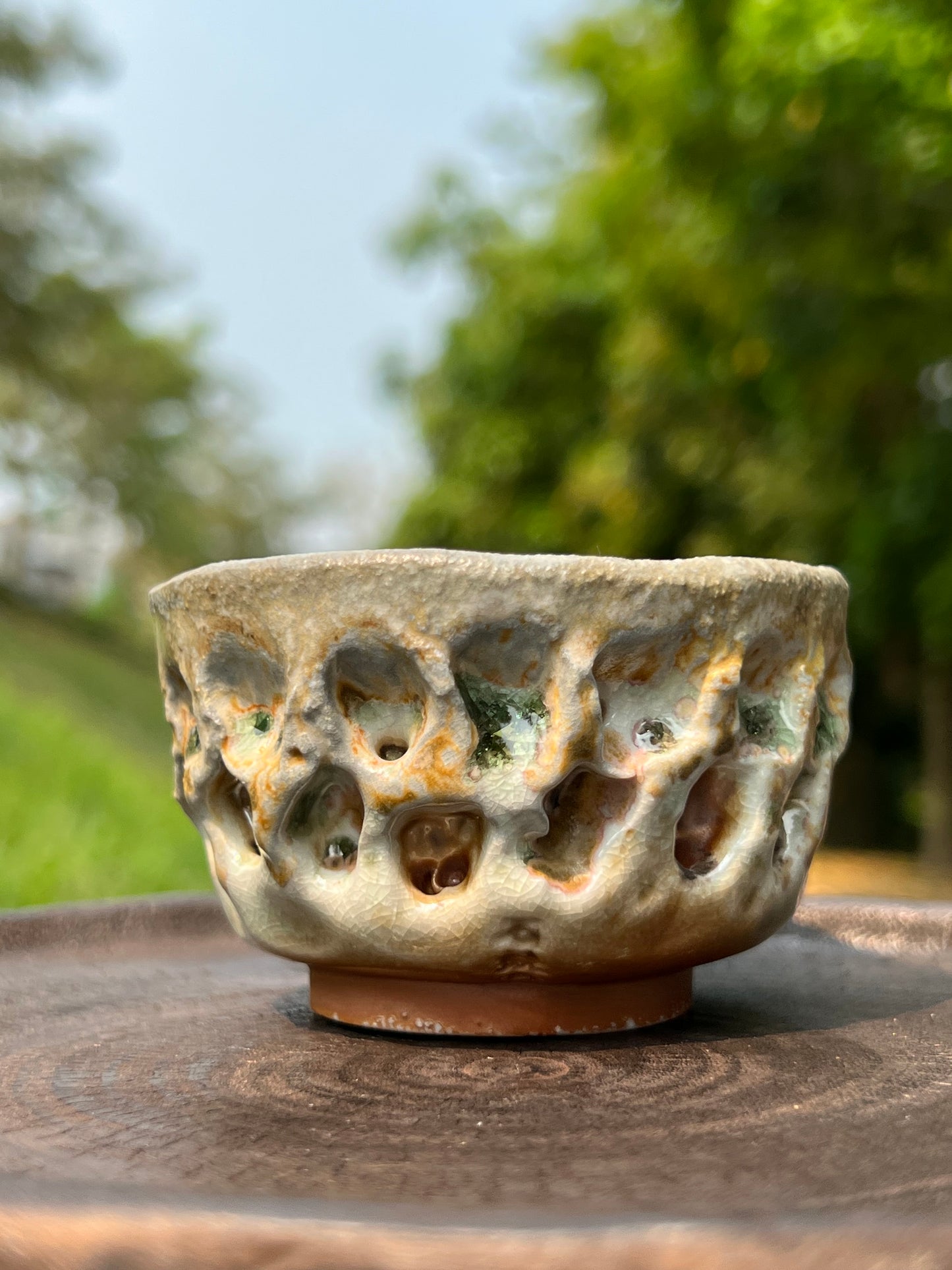 this is a woodfired pottery teacup