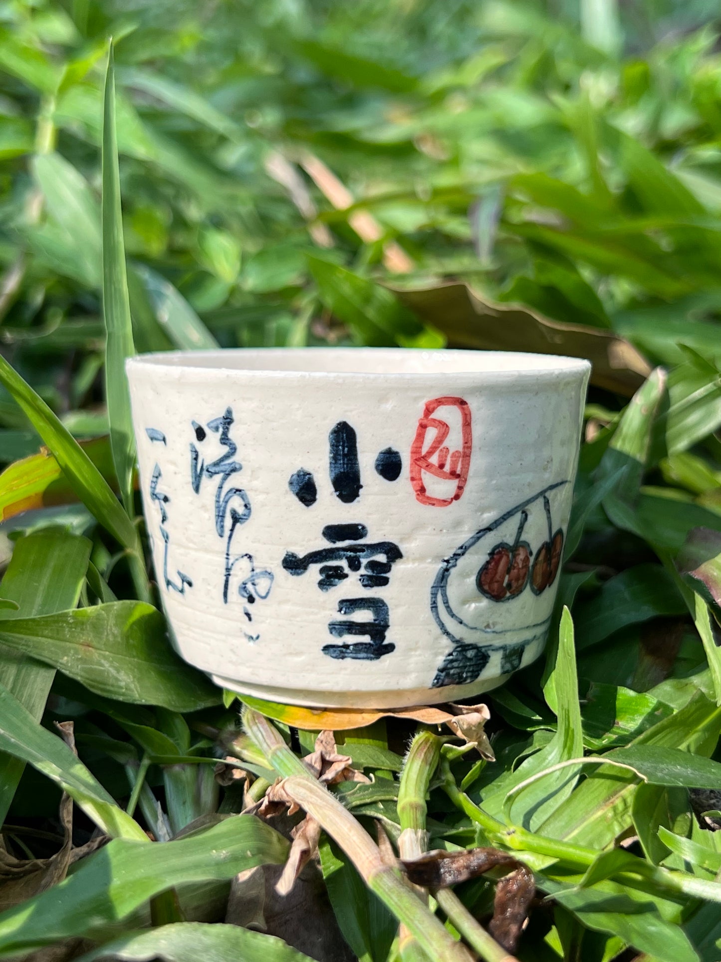 Handpainted Chinese Gongfu Tea Pattern White Fine Pottery Gaiwan Jingdezhen Master Pottery Artwork