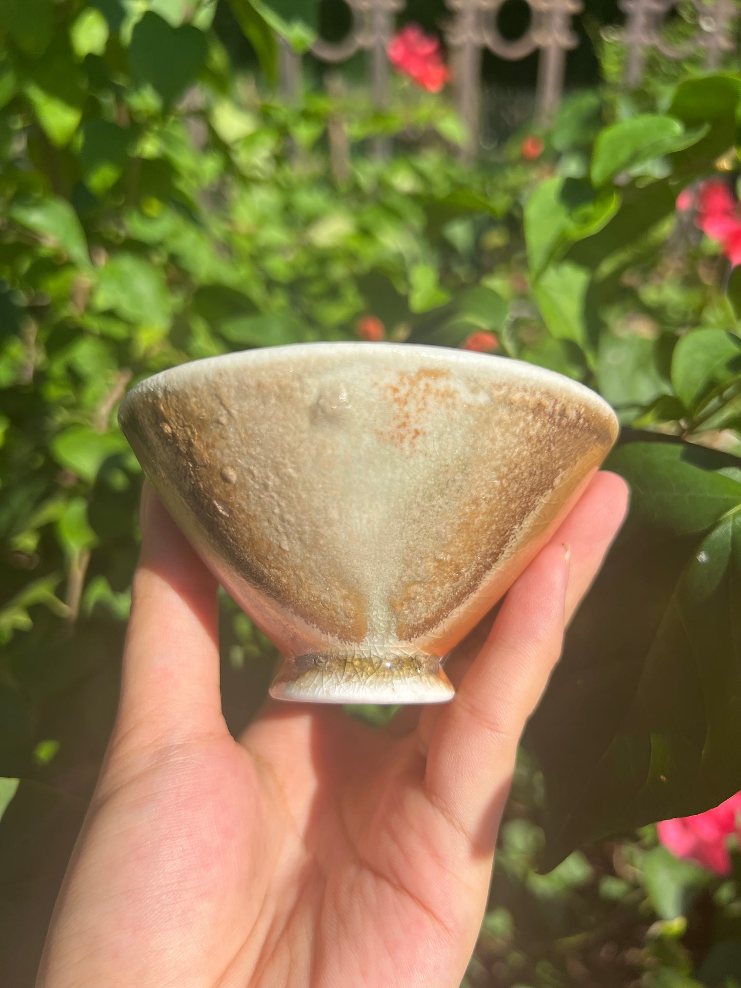 This is a woodfired pottery teacup