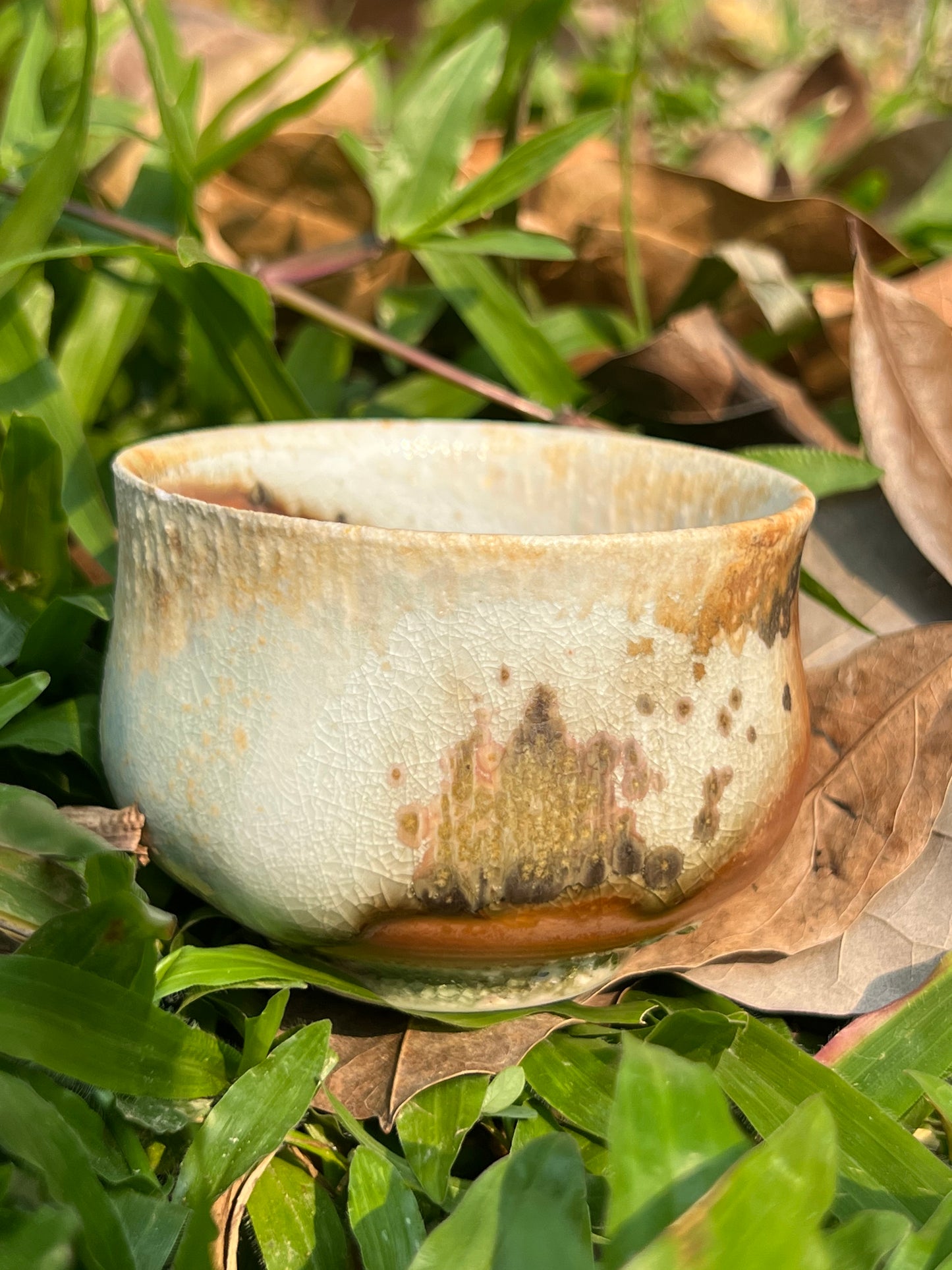 This is a woodfired pottery teacup