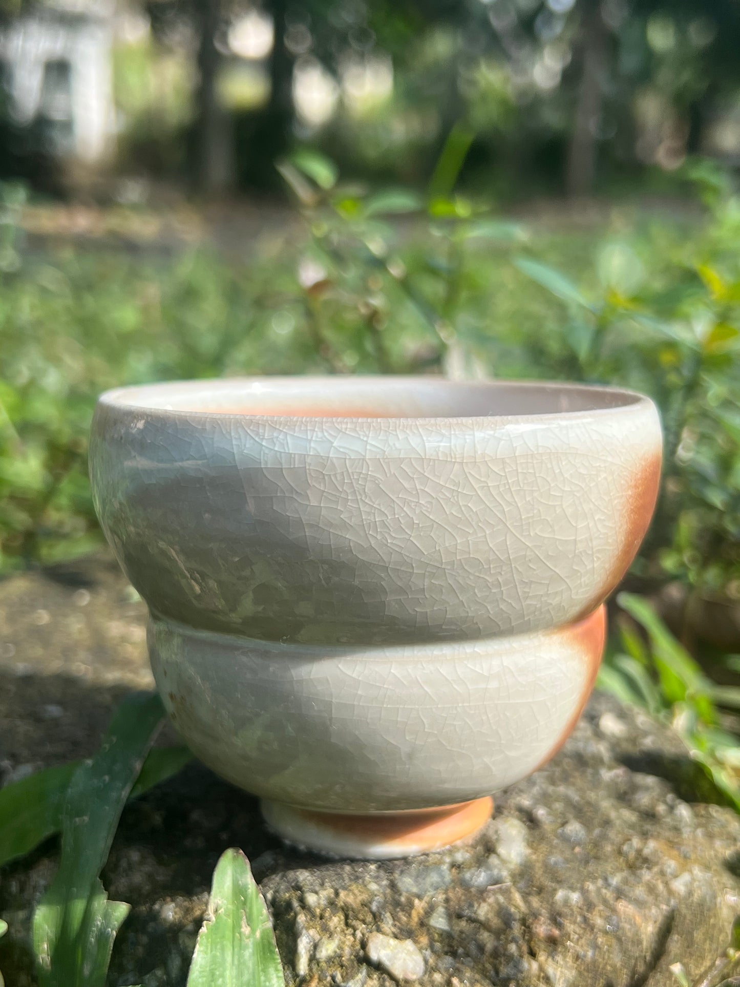 This is a woodfired pottery teacup