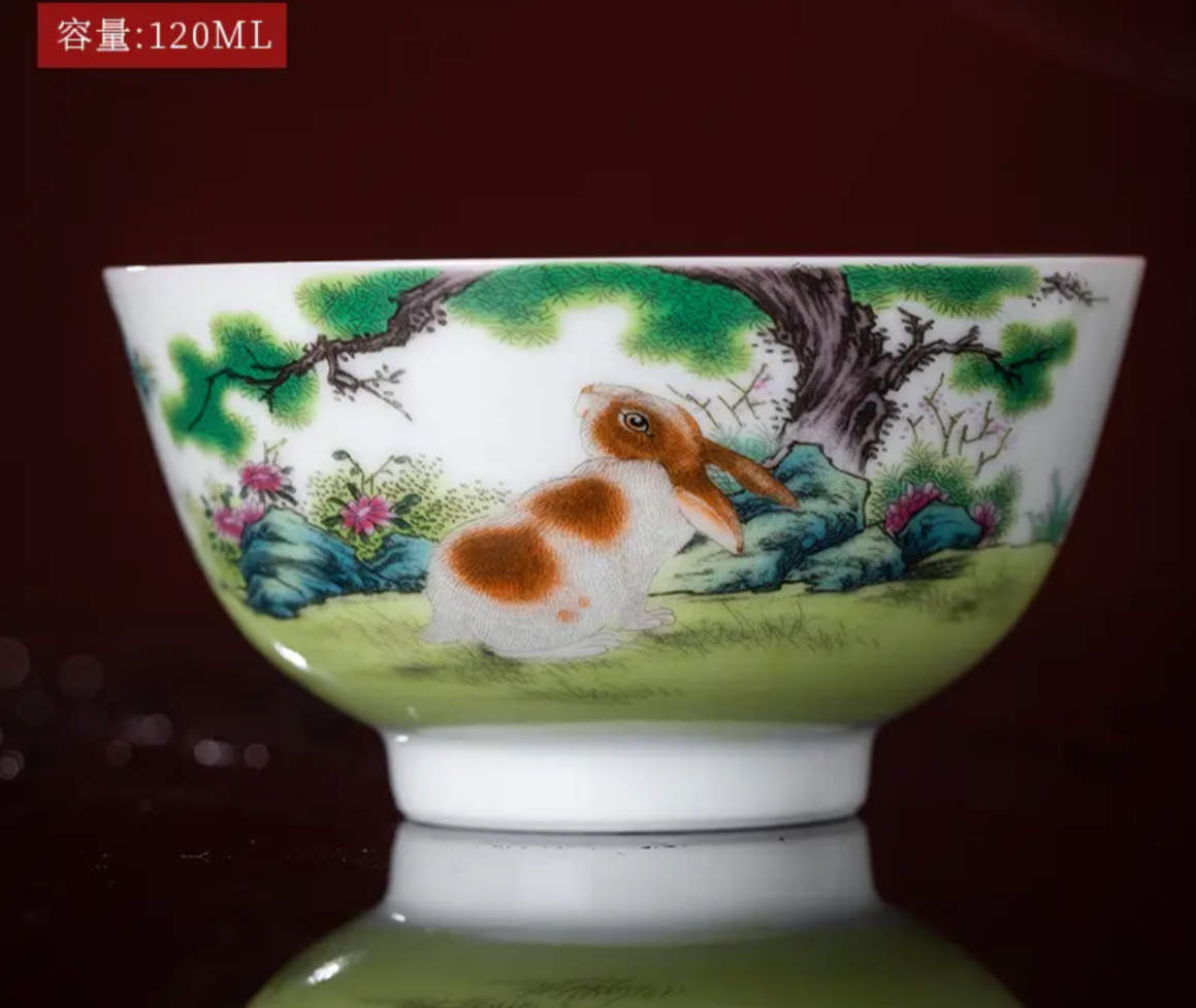 This is a Chinese Jingdezhen enamel  teacup