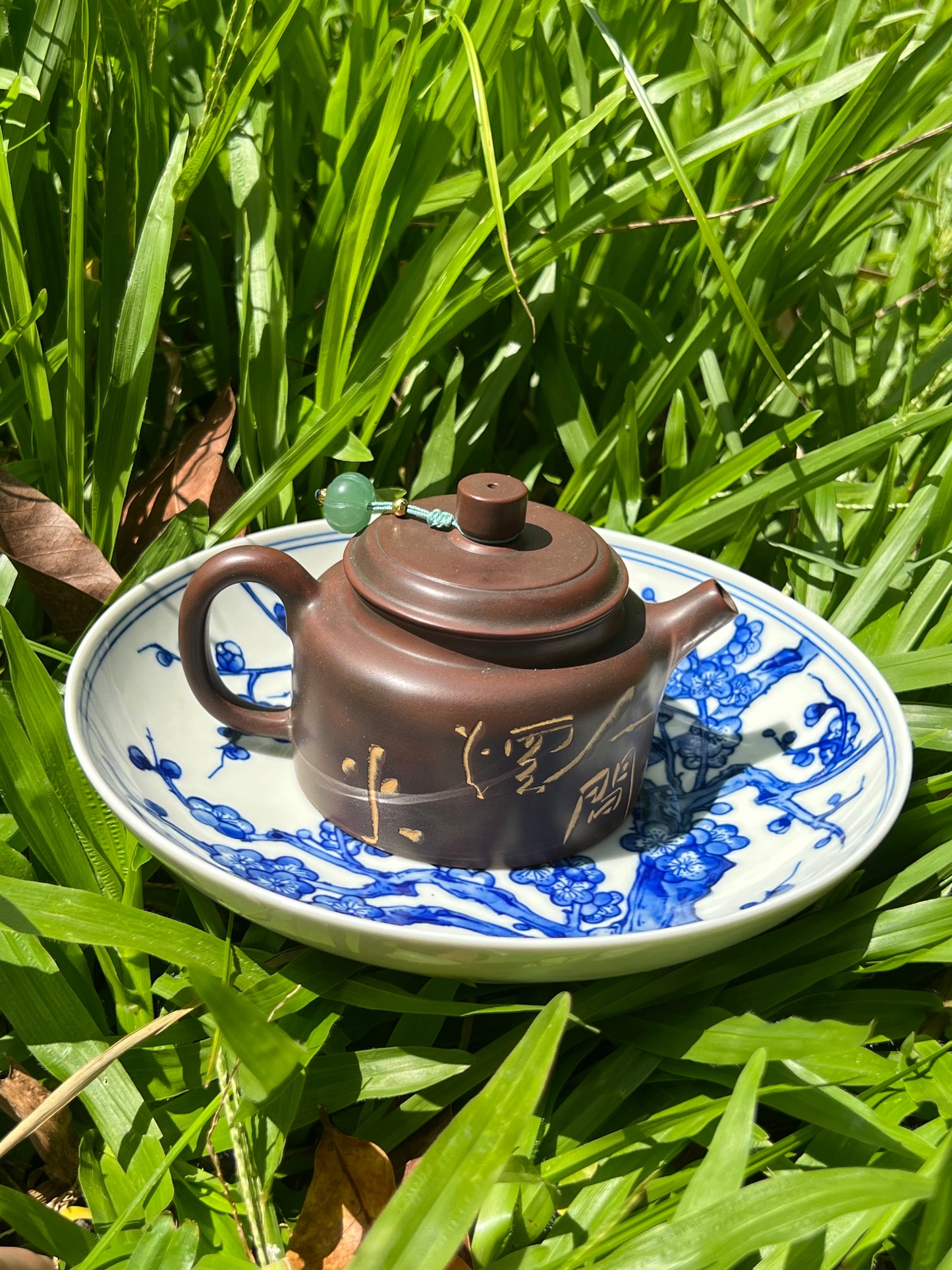 Handpainted Chinese Plum Flower Blue and White Porcelain Jingdezhen Tea Tray Master Ceramic Artwork