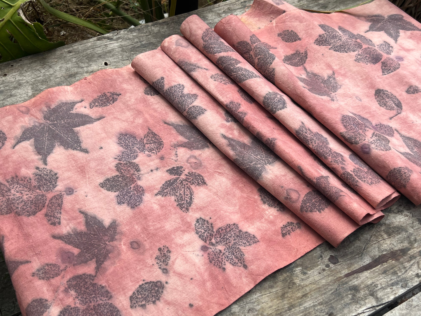 Hand Dyed Pink Tea Table Cloth Natura Plant Dyed Cotton Tea Mat Chabu Chaxi