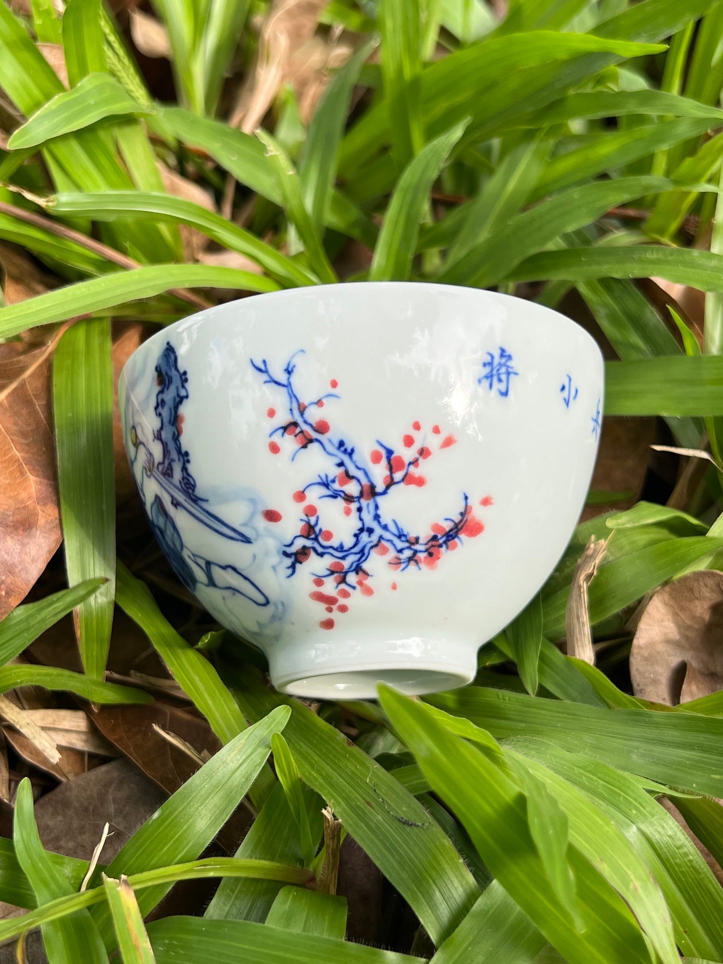 Hand Painted Chinese Blue and White Porcelain Magic Children Tongzi Pattern Jingdezhen Teacup Master Ceramic Artwork