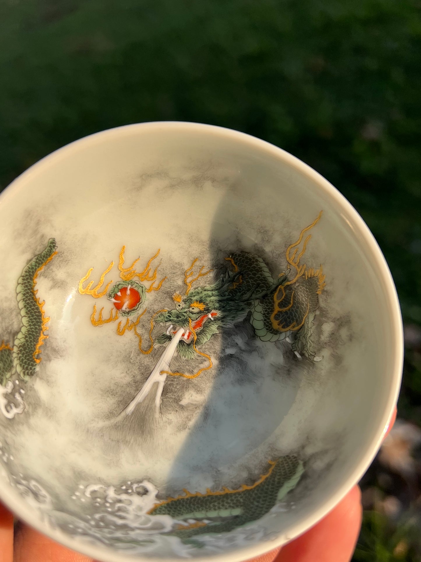 this is a Chinese Jingdezhen ceramic dragon teacup