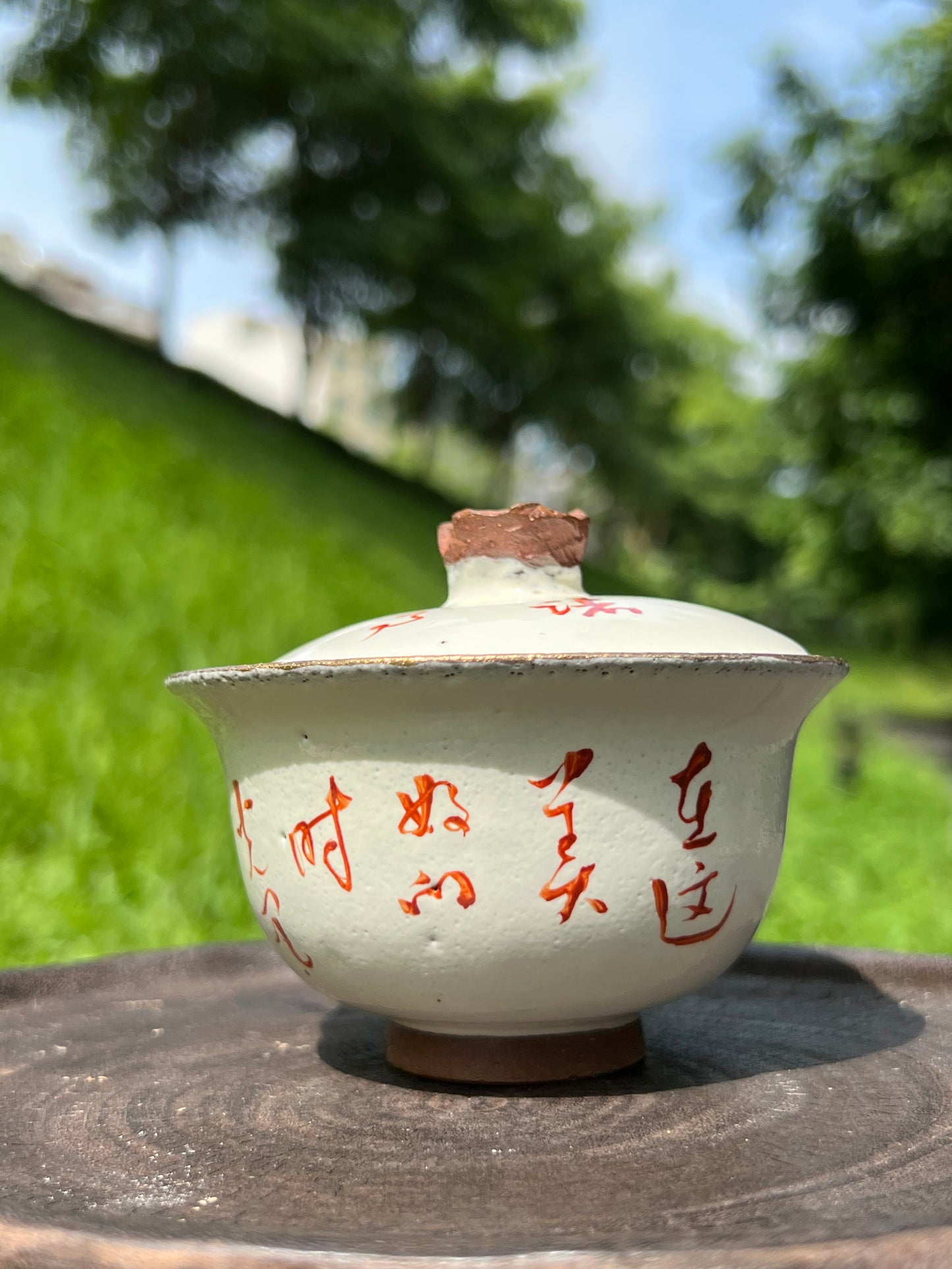 this is a pottery alum red gaiwan 