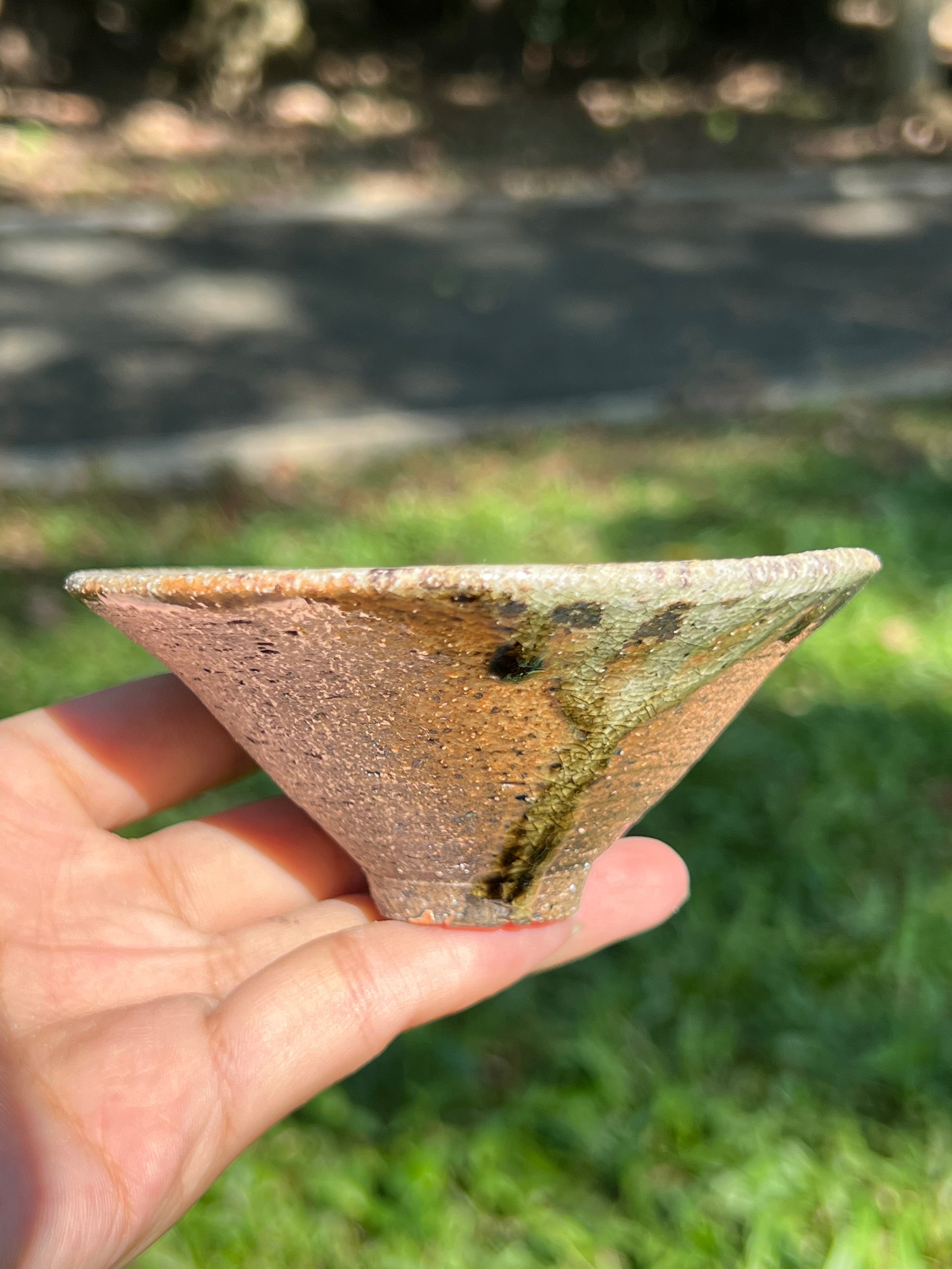 This is a woodfired pottery teacup