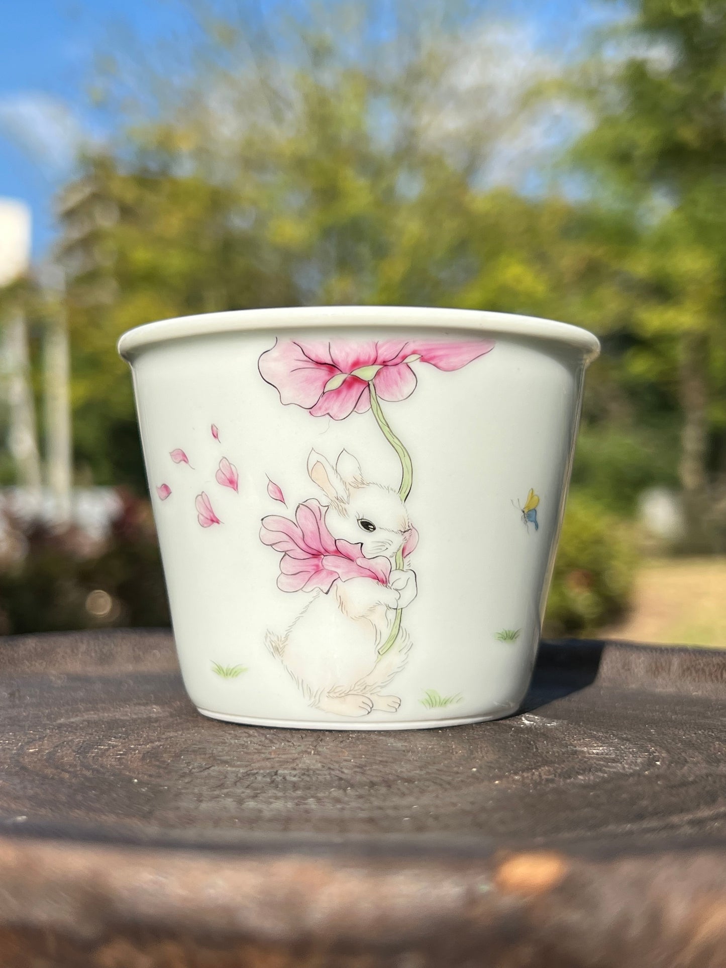 Hand Painted Chinese Rabbit Teacup Jingdezhen Master Ceramic Artwork