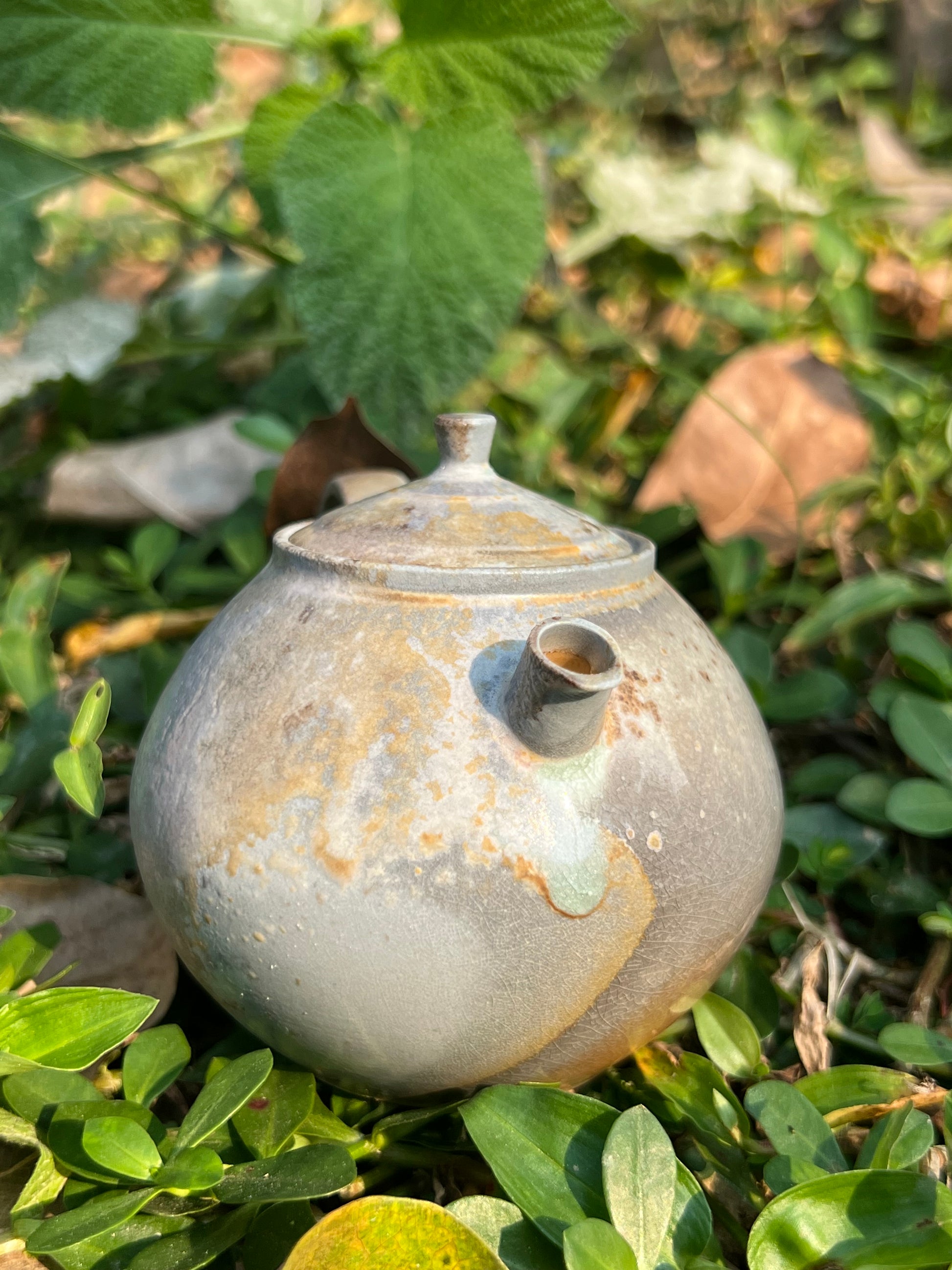 This is a woodfired pottery teapot