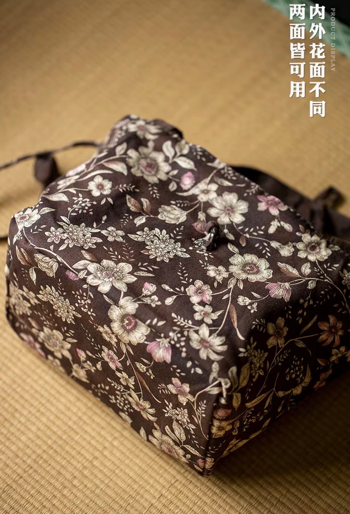 Chinese Traditional Linen Tea Bag Double-Layer Cloth Bag Tea Set Travel Cloth Bag Big Capacity Portable Storage Bag