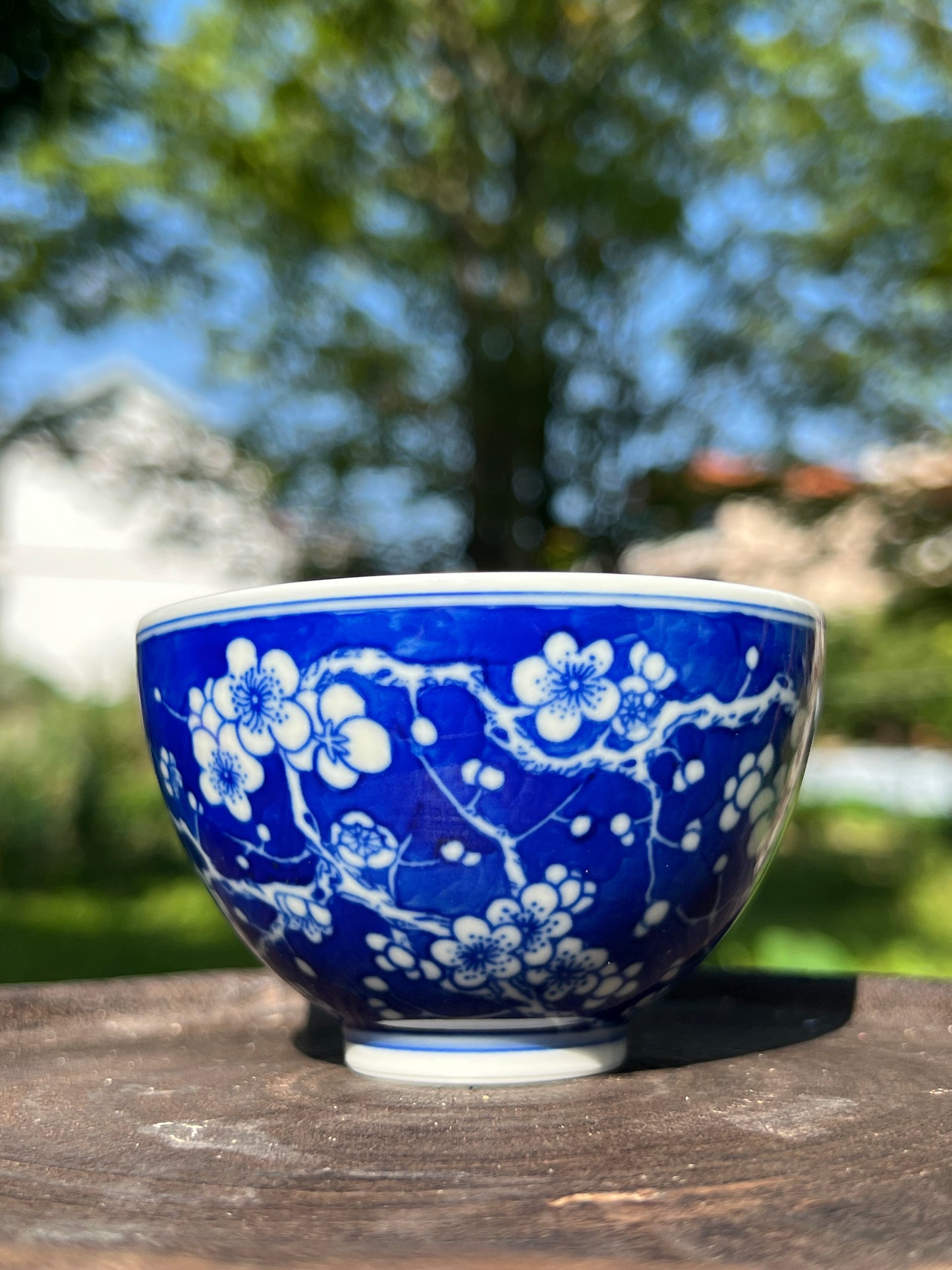 Hand Painted Chinese Blue and White Porcelain Tea Tray Ice Plum Flower Pattern Jingdezhen Master Ceramic Artwork