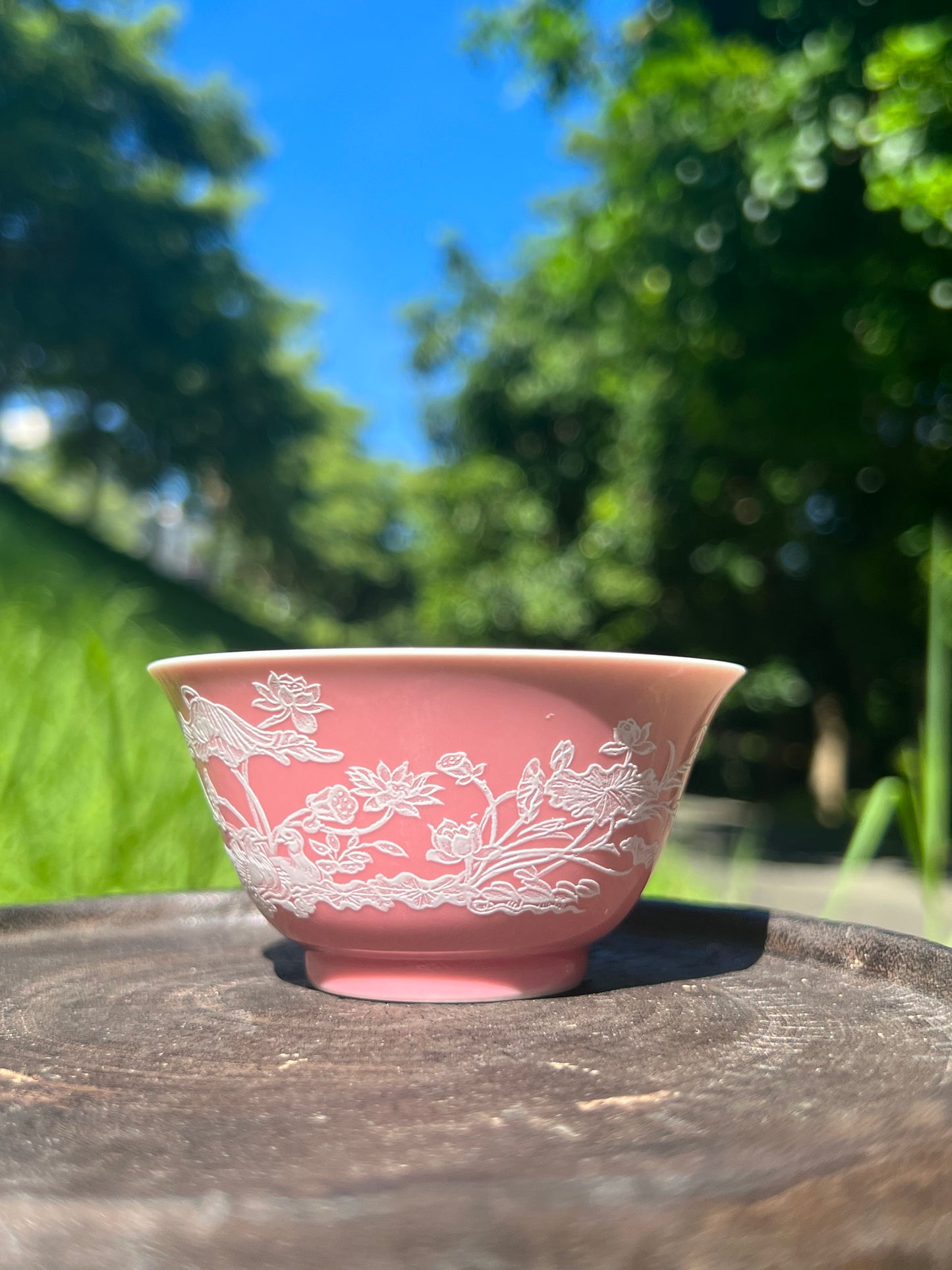 Handcrafted Chinese Handpainted Chinese Lotus Teacup Jingdezhen Duibai Teacup Master Ceramic Artwork