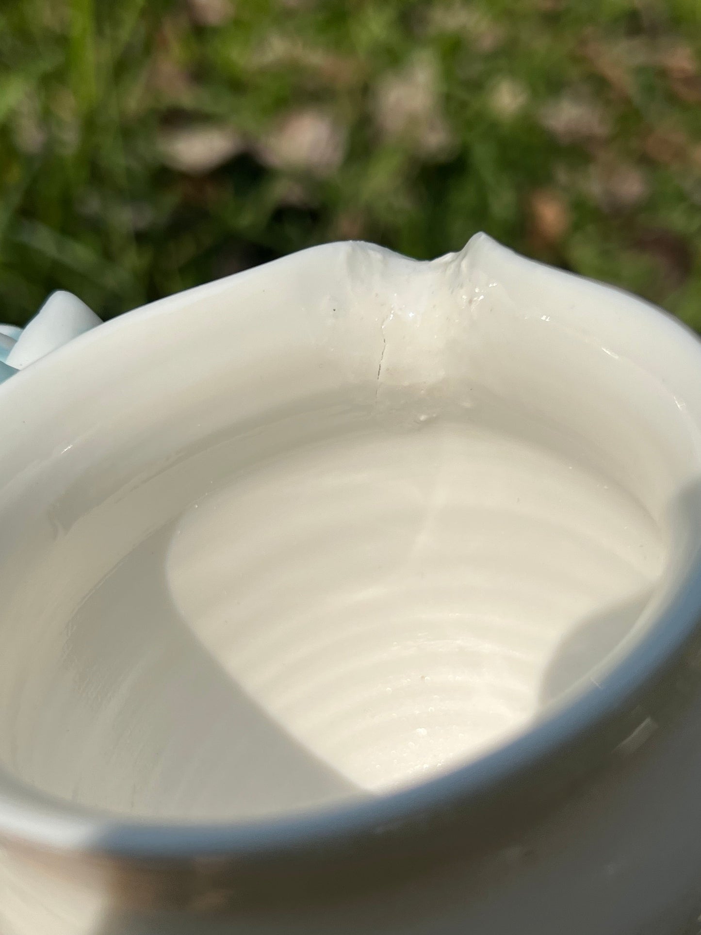 This is a woodfired white pottery flower faircup gongdaobei