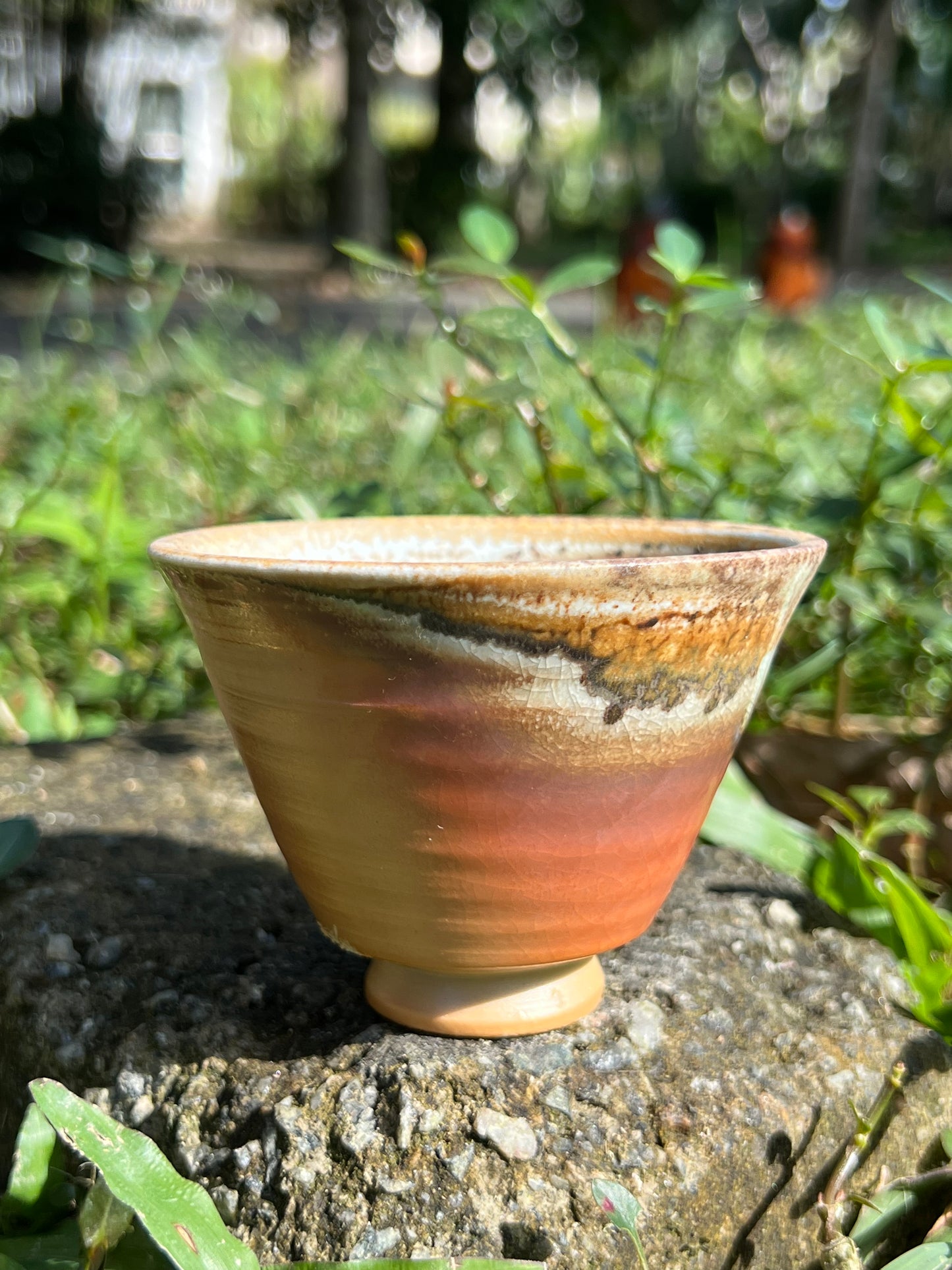 This is a woodfired pottery teacup