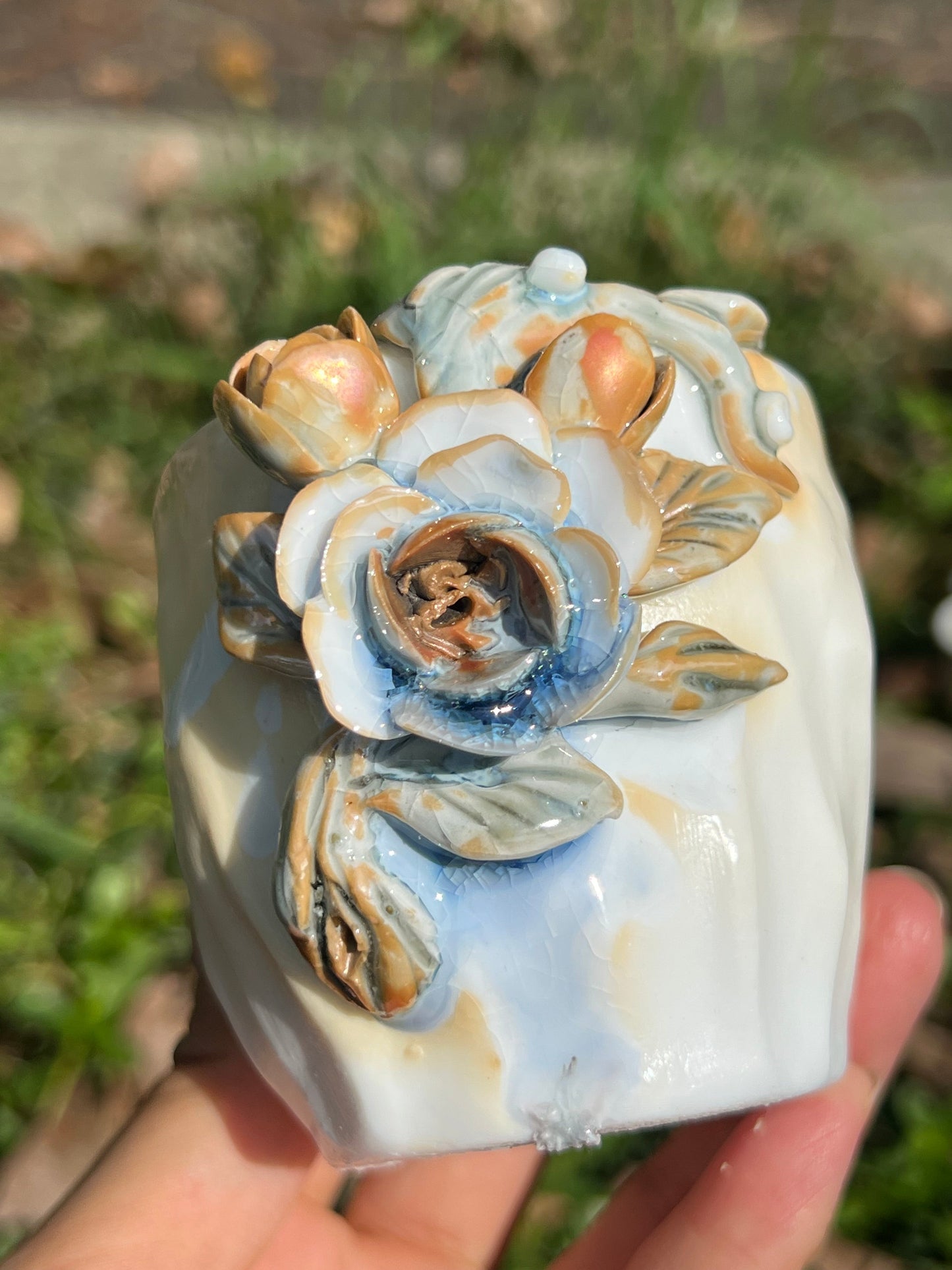 This is a woodfired pottery teacup