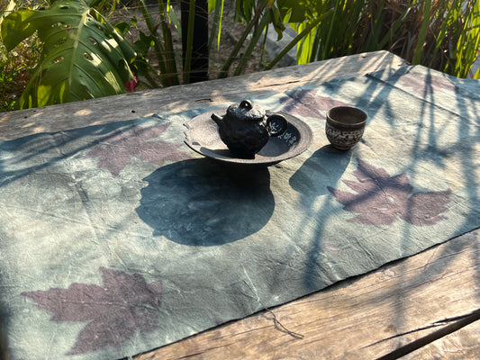 Hand Dyed Tea Table Cloth Indigo Dyed Tea Mat Natural Plant Dyed Cotton Chabu Chaxi