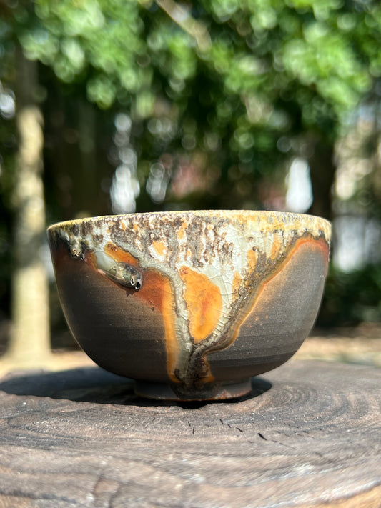 This is a woodfired tietai pottery teacup