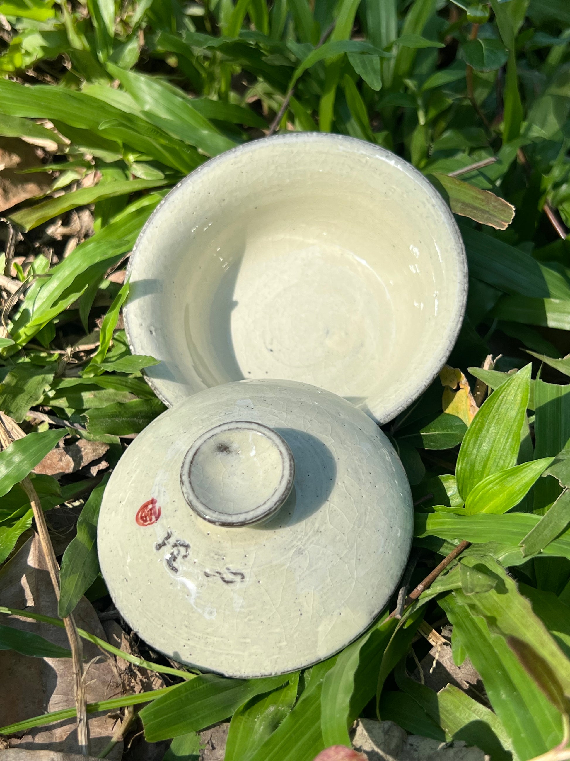 this is a pottery gaiwan. this is a kohiki teapot