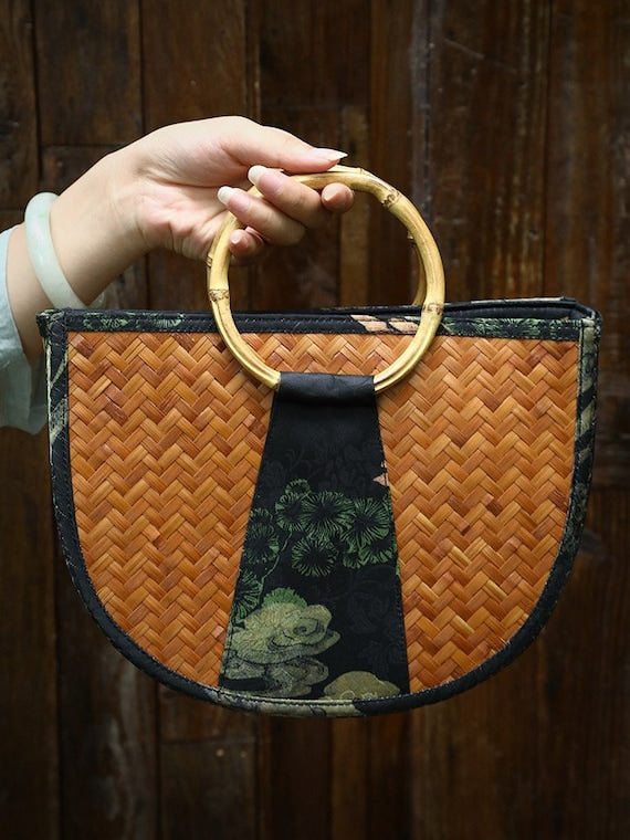 This is a bamboo weaving bag