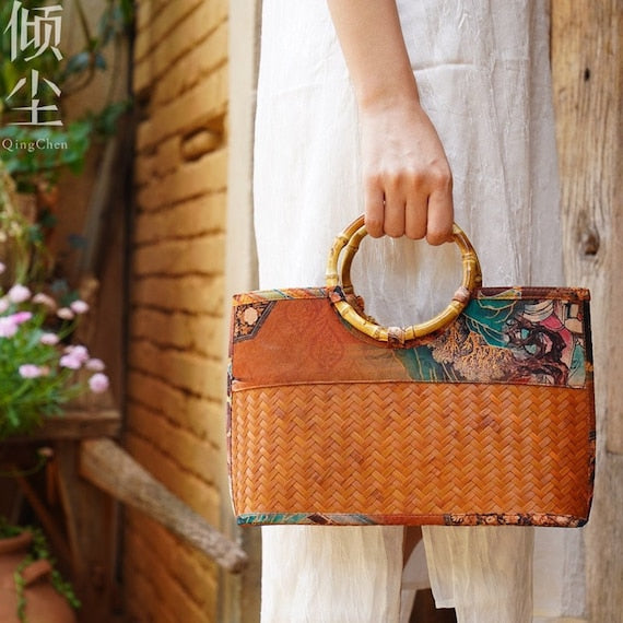 This is a bamboo weaving bag