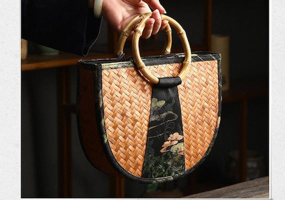 This is a bamboo weaving bag