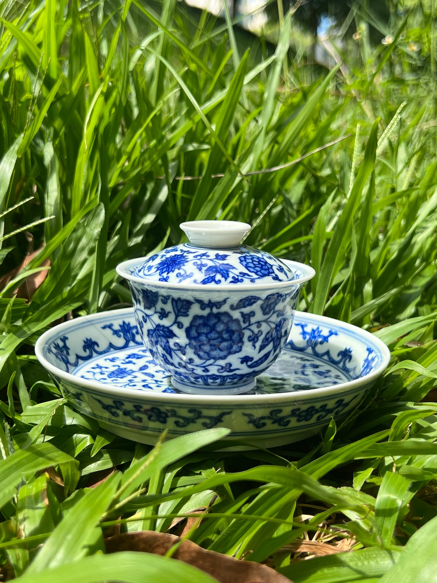 Handcrafted Chinese Hand Painted Chinese Twist Lotus Pattern Blue and White Porcelain Tea Tray Jingdezhen Master Pottery Artwork