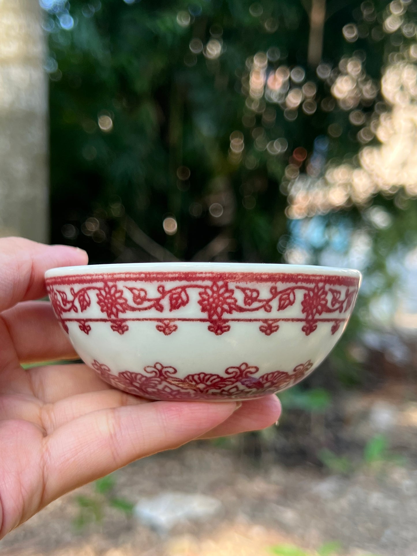 Hand Painted Chinese Baoxiang Flower Pattern Teacup Underglaze Red Teacup Jingdezhen Master Ceramic Teacup