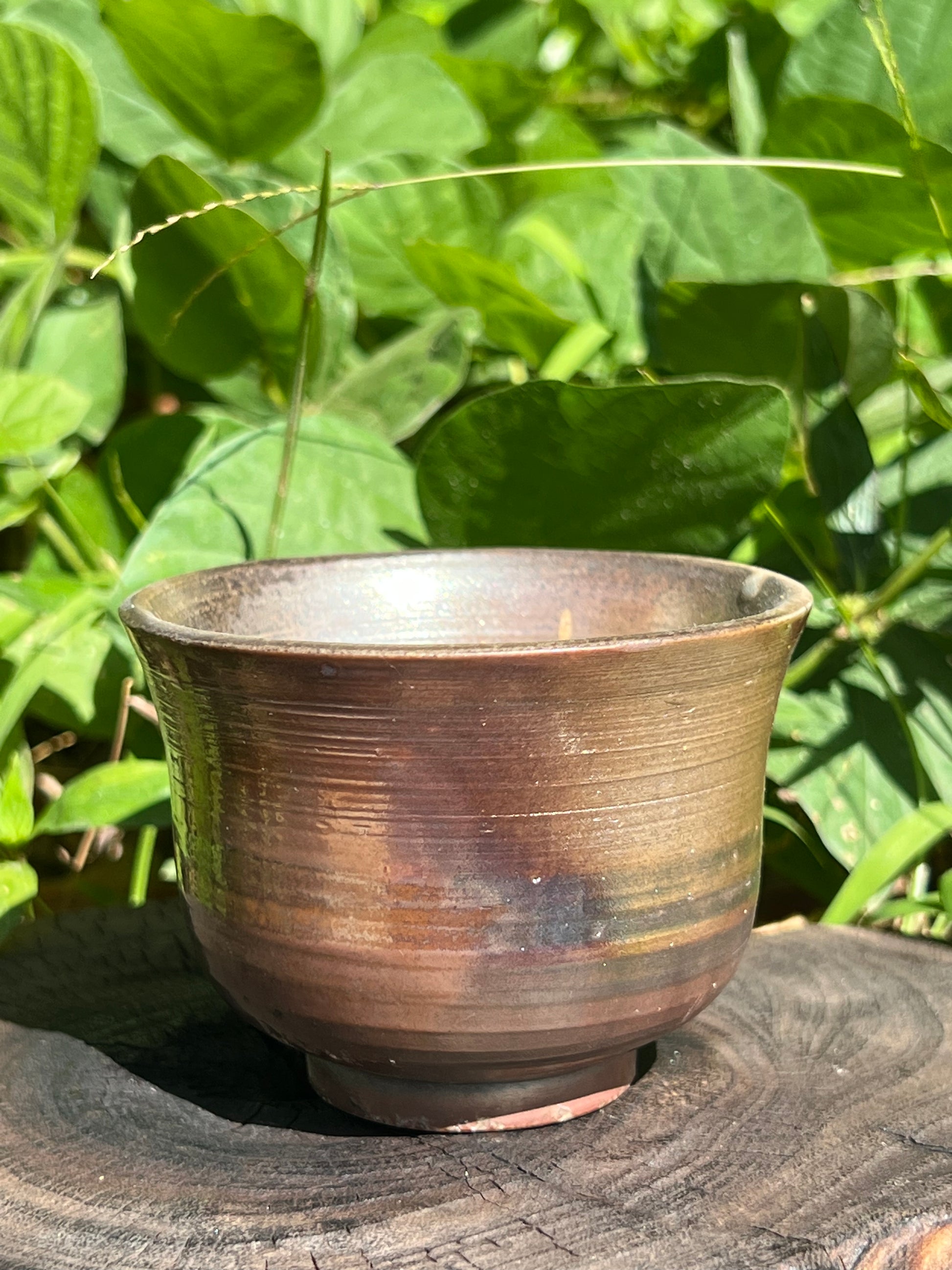 This is a woodfired tietai pottery teacup