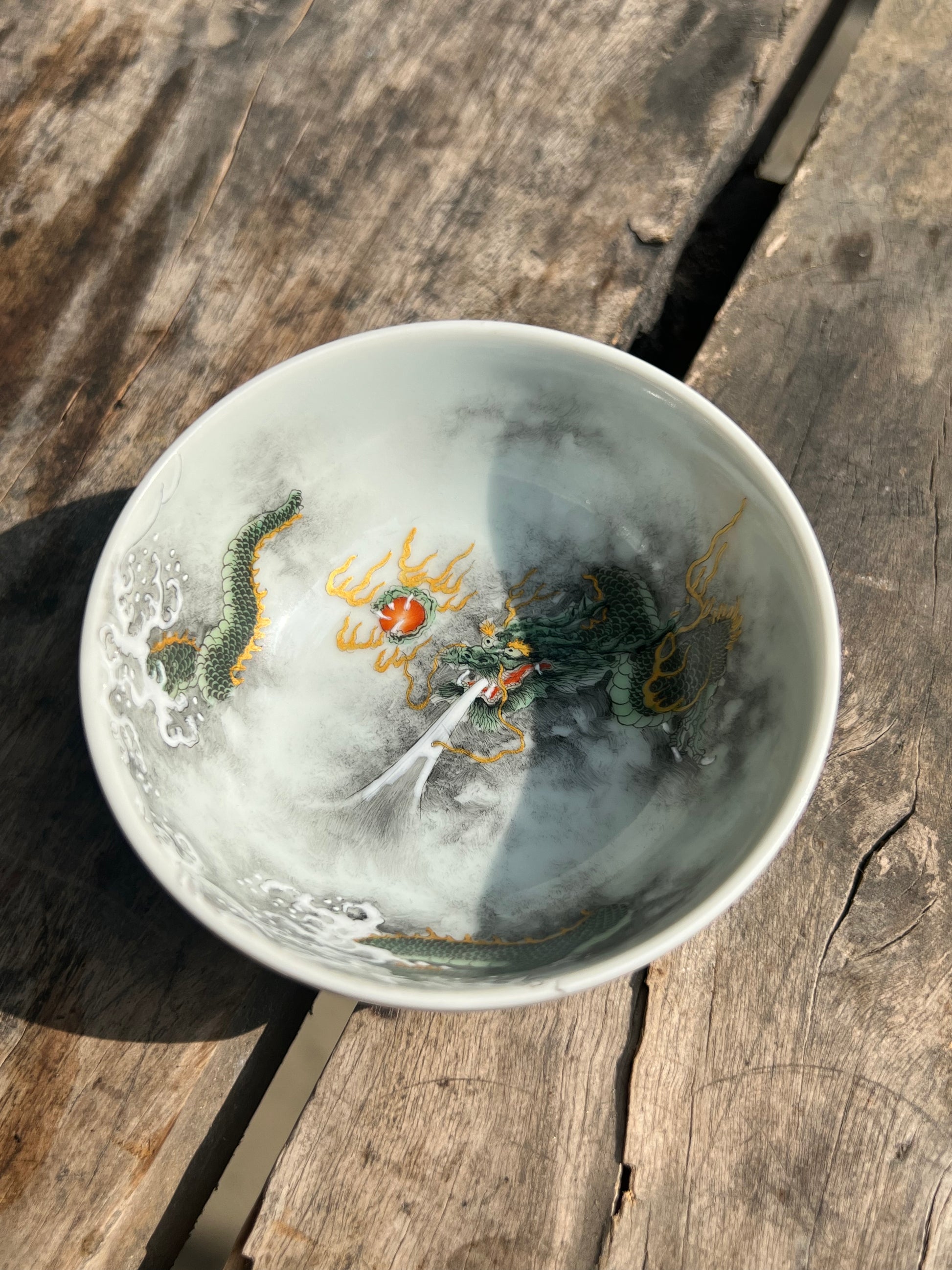 this is a Chinese Jingdezhen ceramic dragon teacup