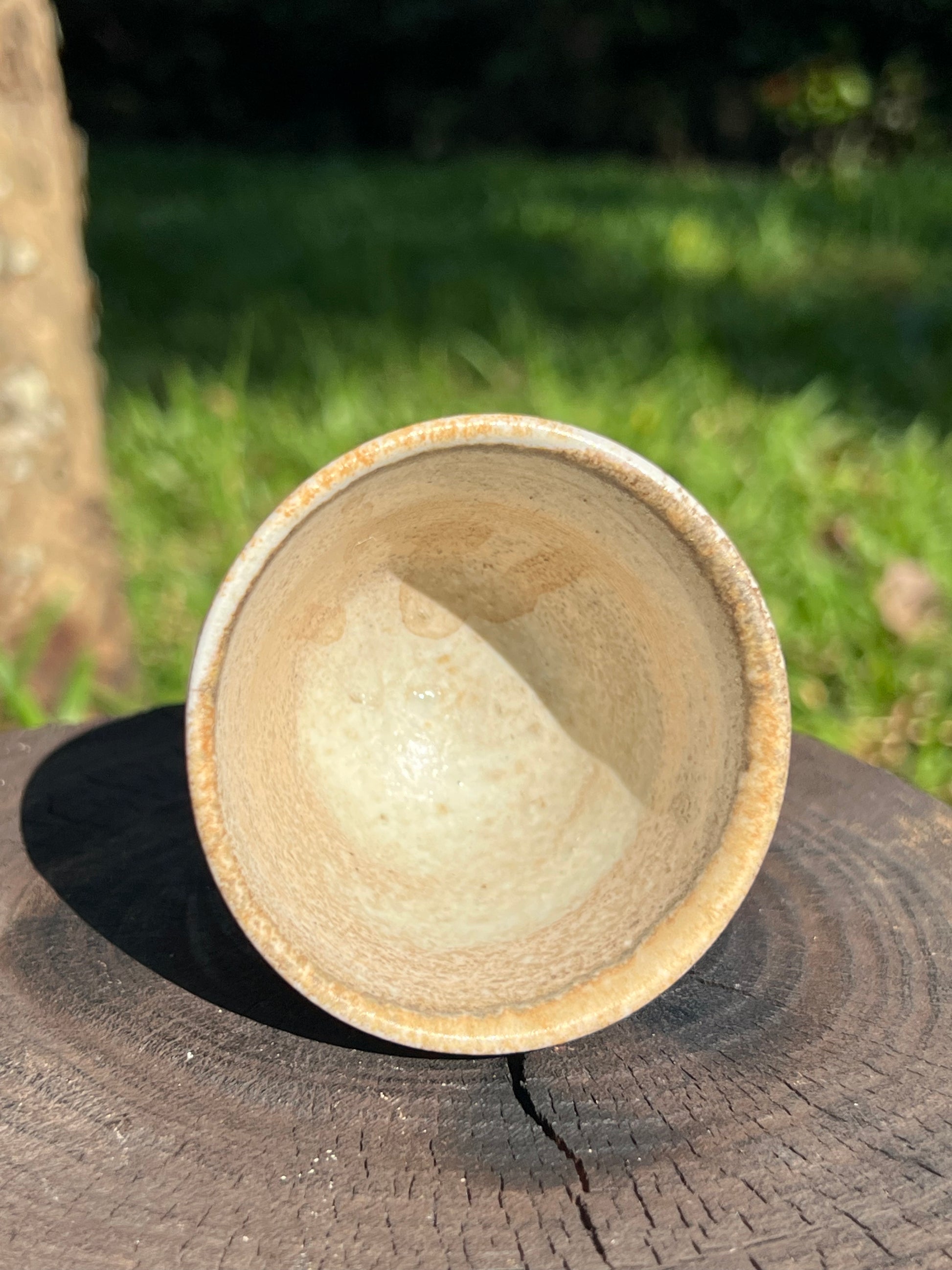 This is a woodfired pottery teacup