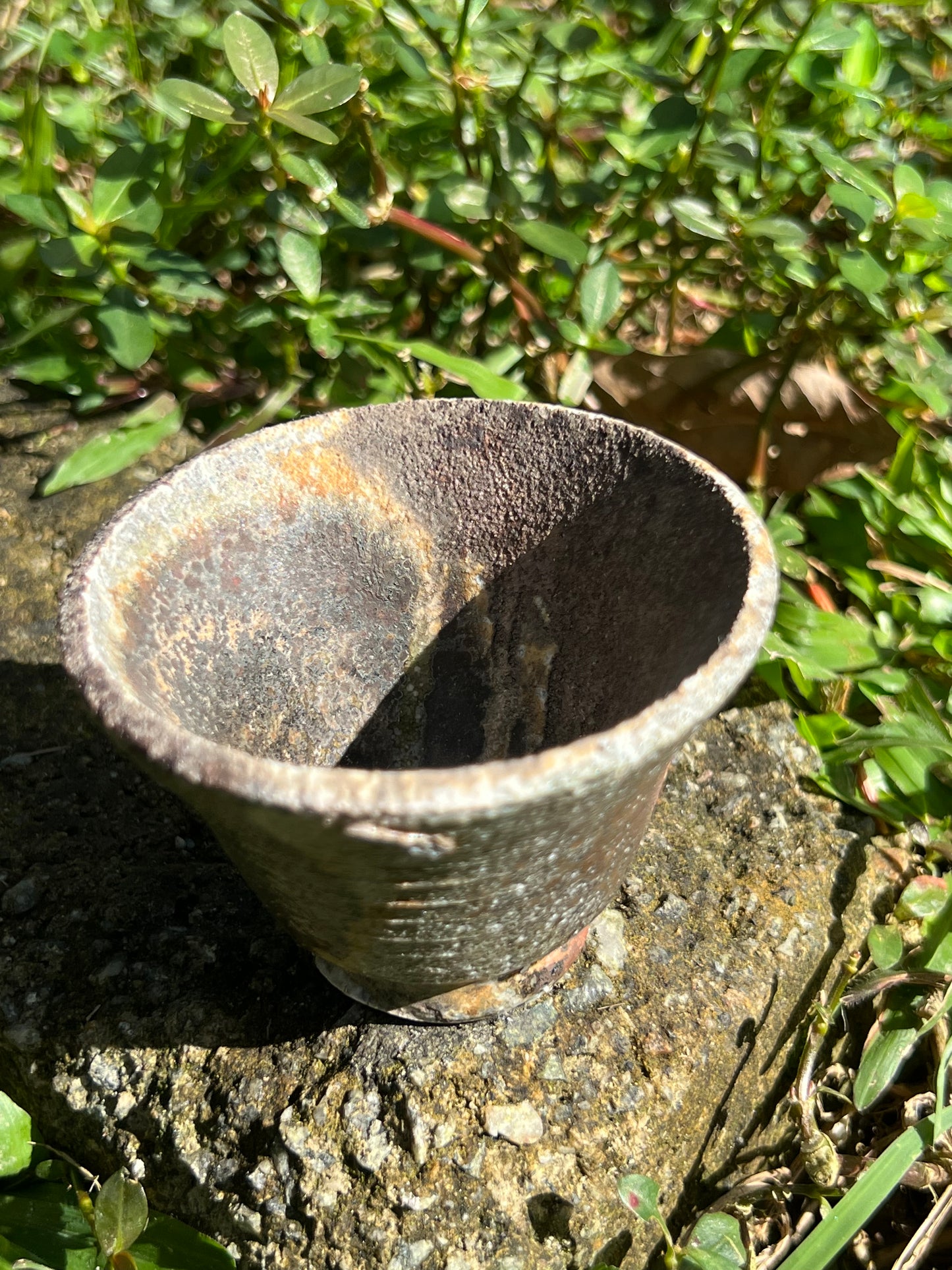 This is a woodfired pottery teacup