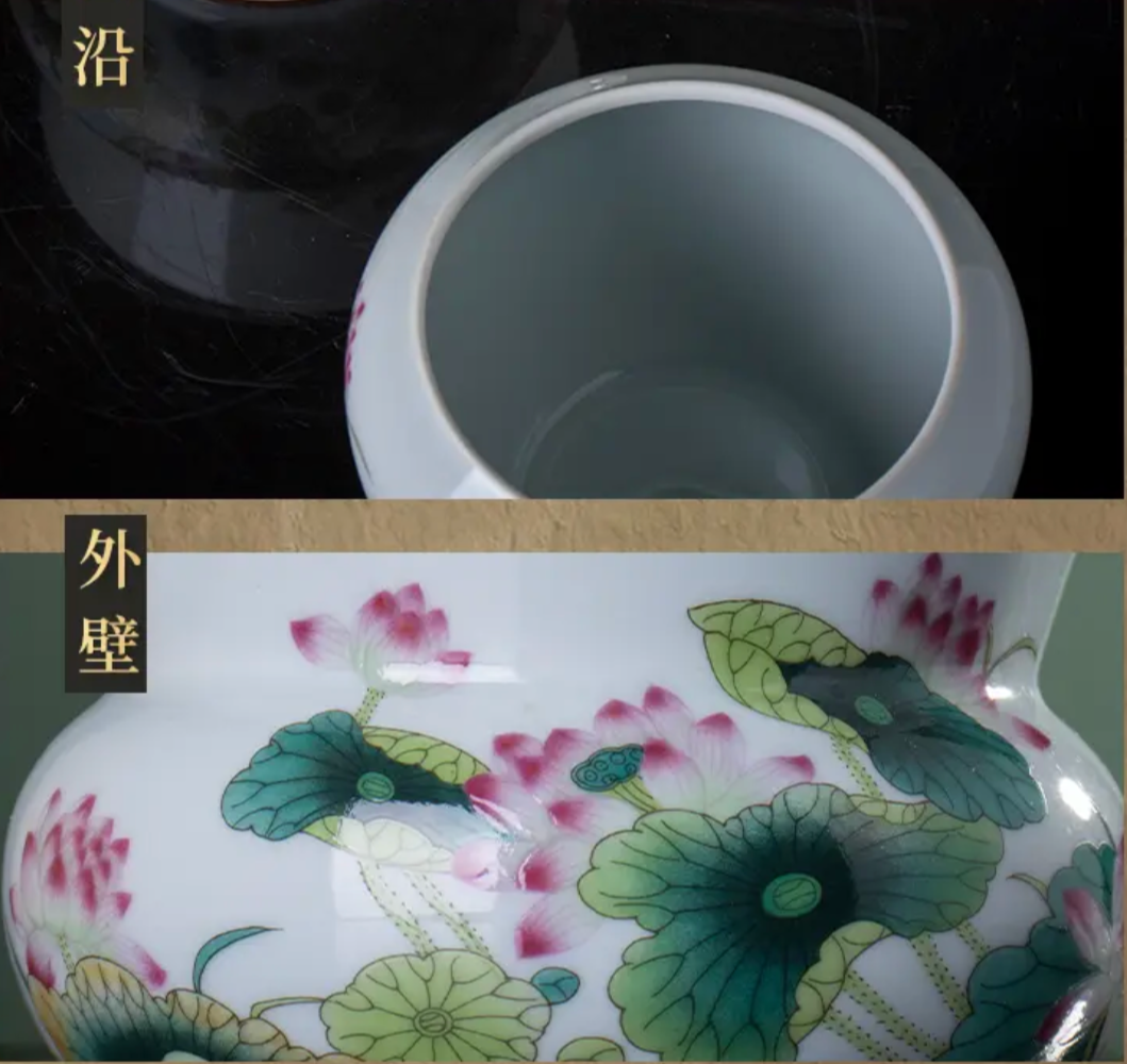 this is Chinese Jingdezhen enamel lotus tea basin. this is a ceramic jianshui