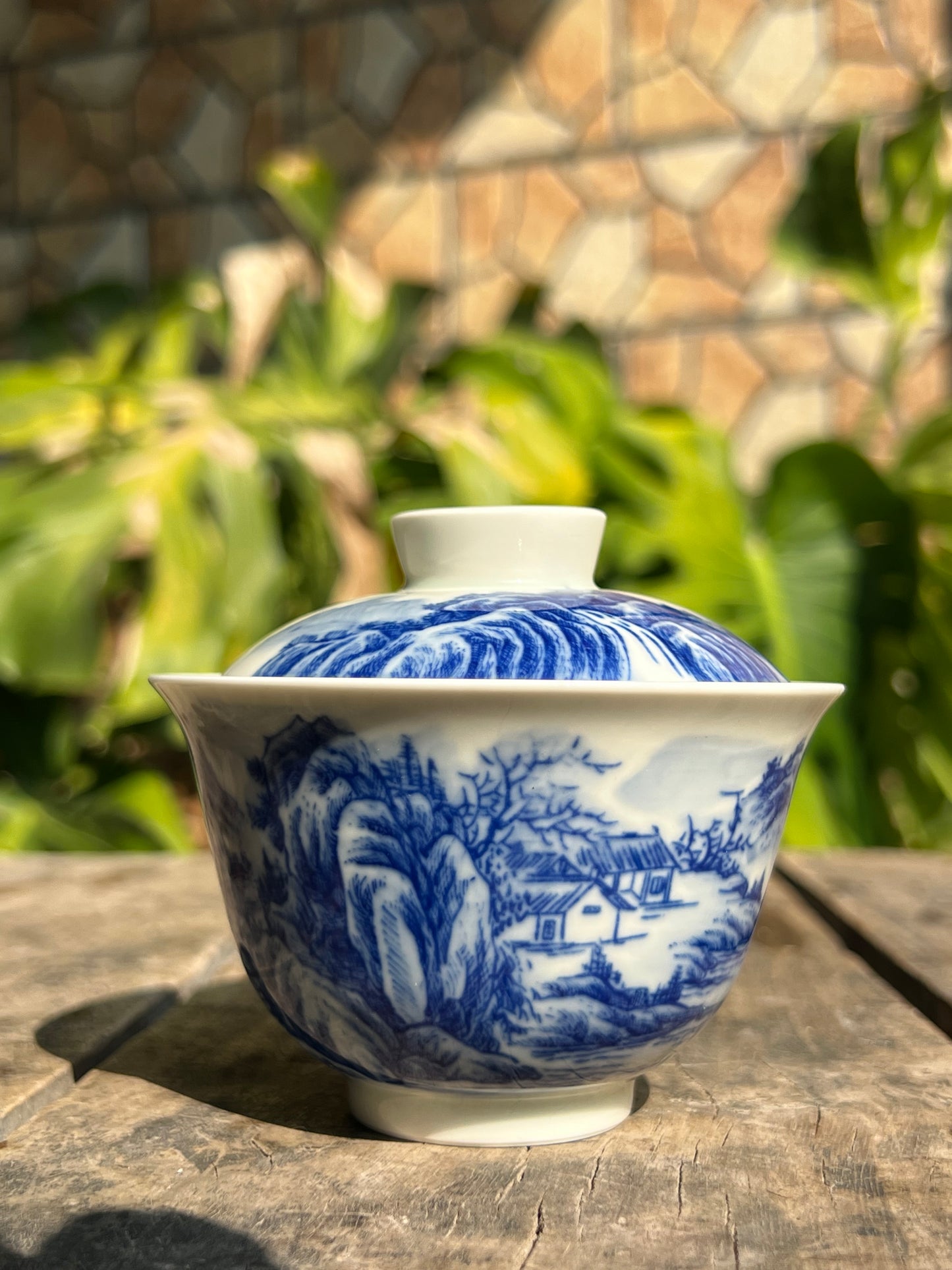 Chinese Handpainted Chinese Landscape Blue and White Porcelain Tea tray Jingdezhen Tea Boat Master Pottery Artwork