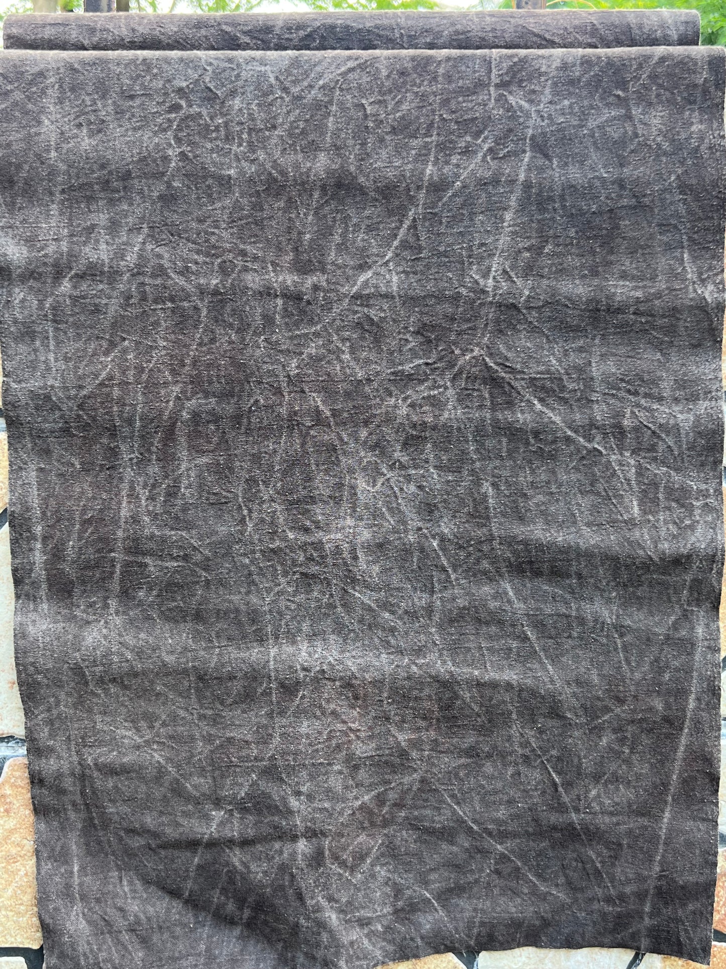 Hand-dyed Plant Rubbing Tea Table Cloth Natural Dyed Mud Dyed Antique Style Chabu Chaxi