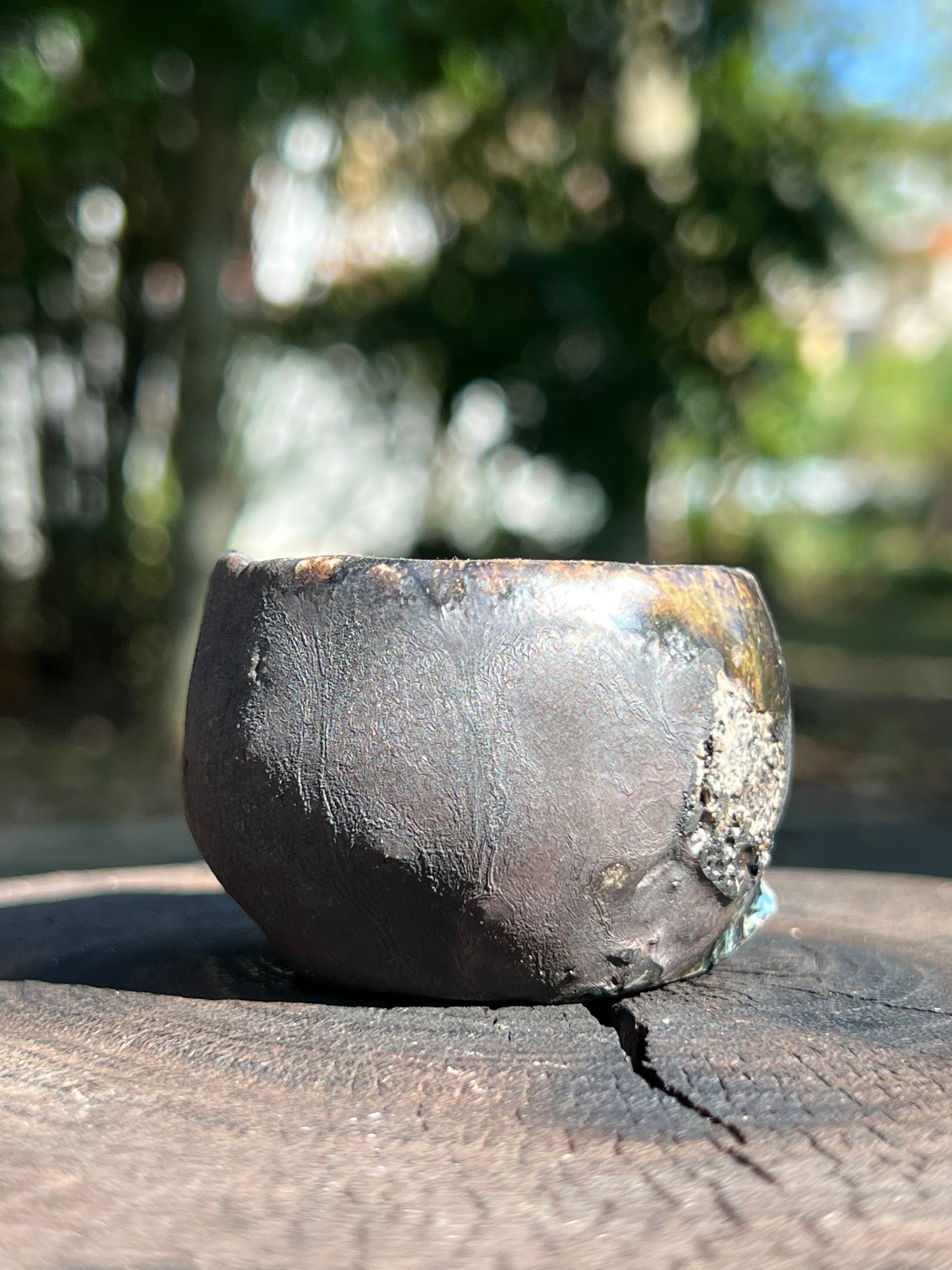 Woodfired Handmade Crude Pottery Teacup Gloss Unique Artwork Chinese Master Pottery Ceramic Japanese Ceramic Tea Ceremony