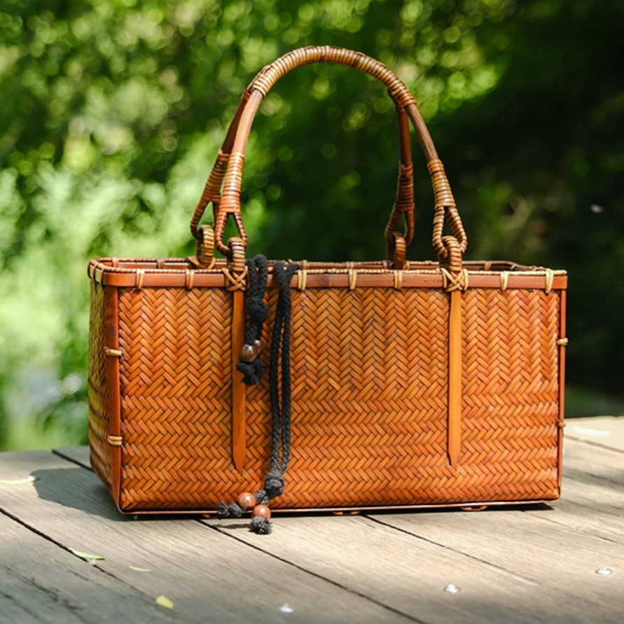 This is a bamboo weaving basket